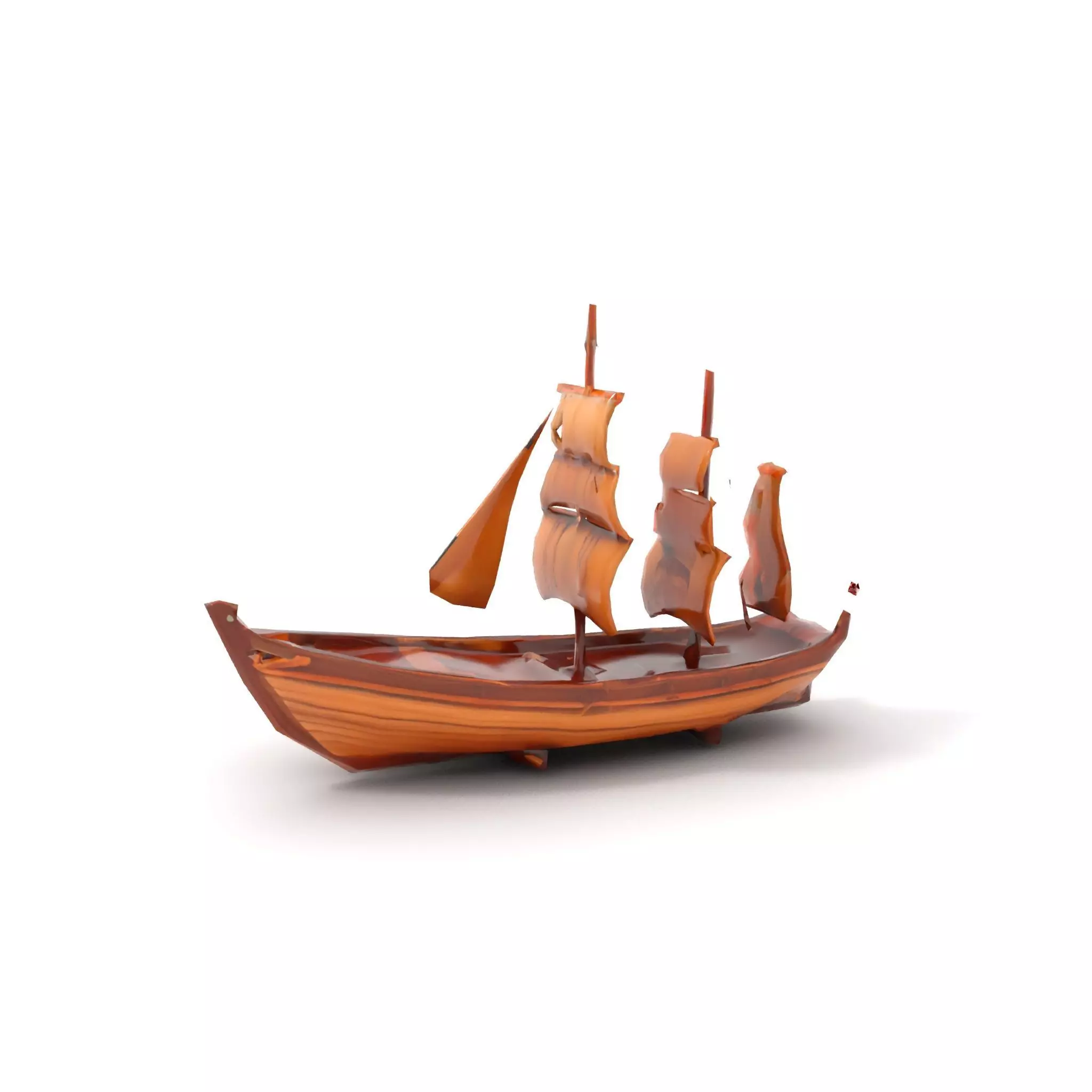 Wooden Sailing Ship Model Pack with Detailed Textures Low-poly 3D model_10