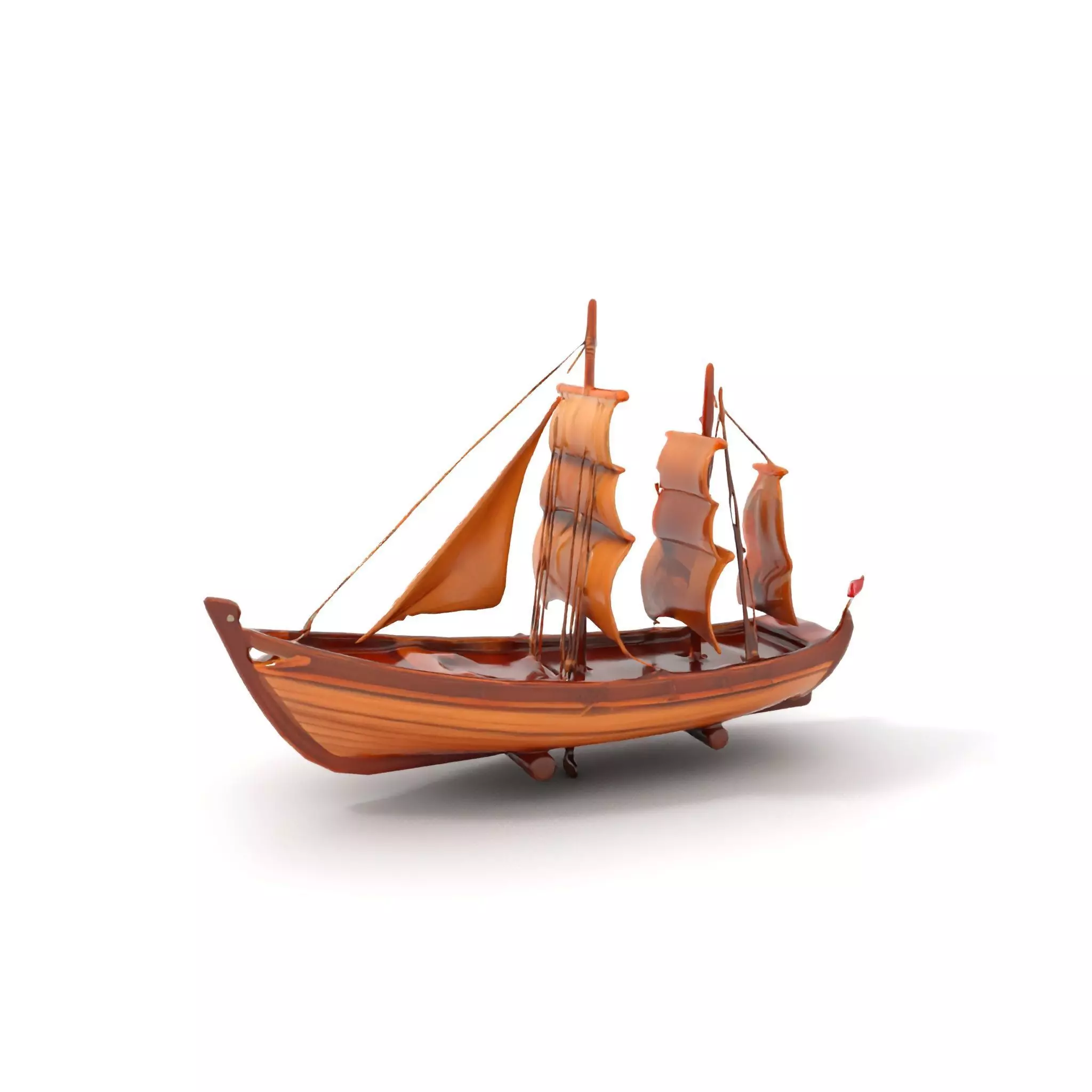 Wooden Sailing Ship Model Pack with Detailed Textures Low-poly 3D model_12