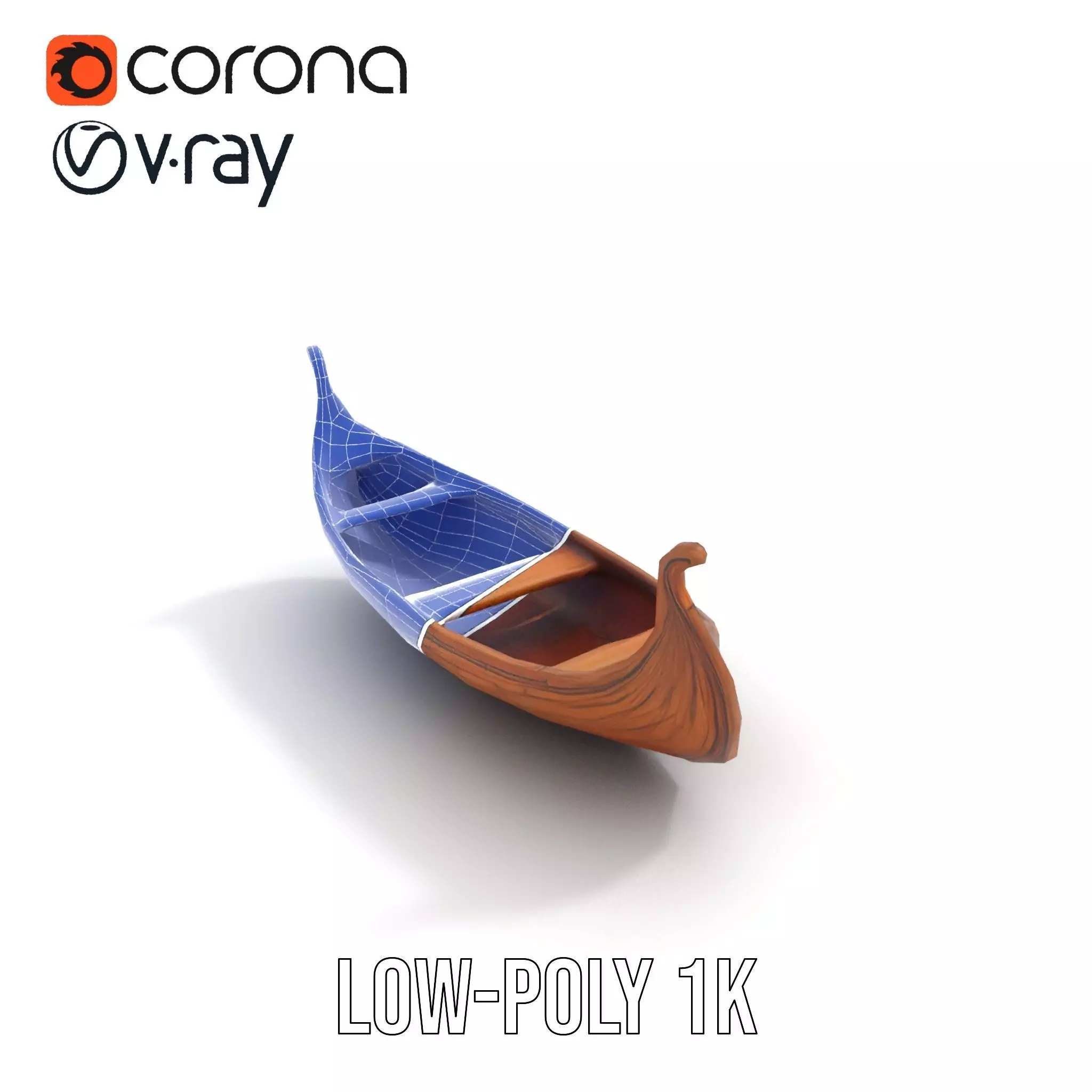Viking Longboat Wooden Model Pack Low-poly 3D model_32