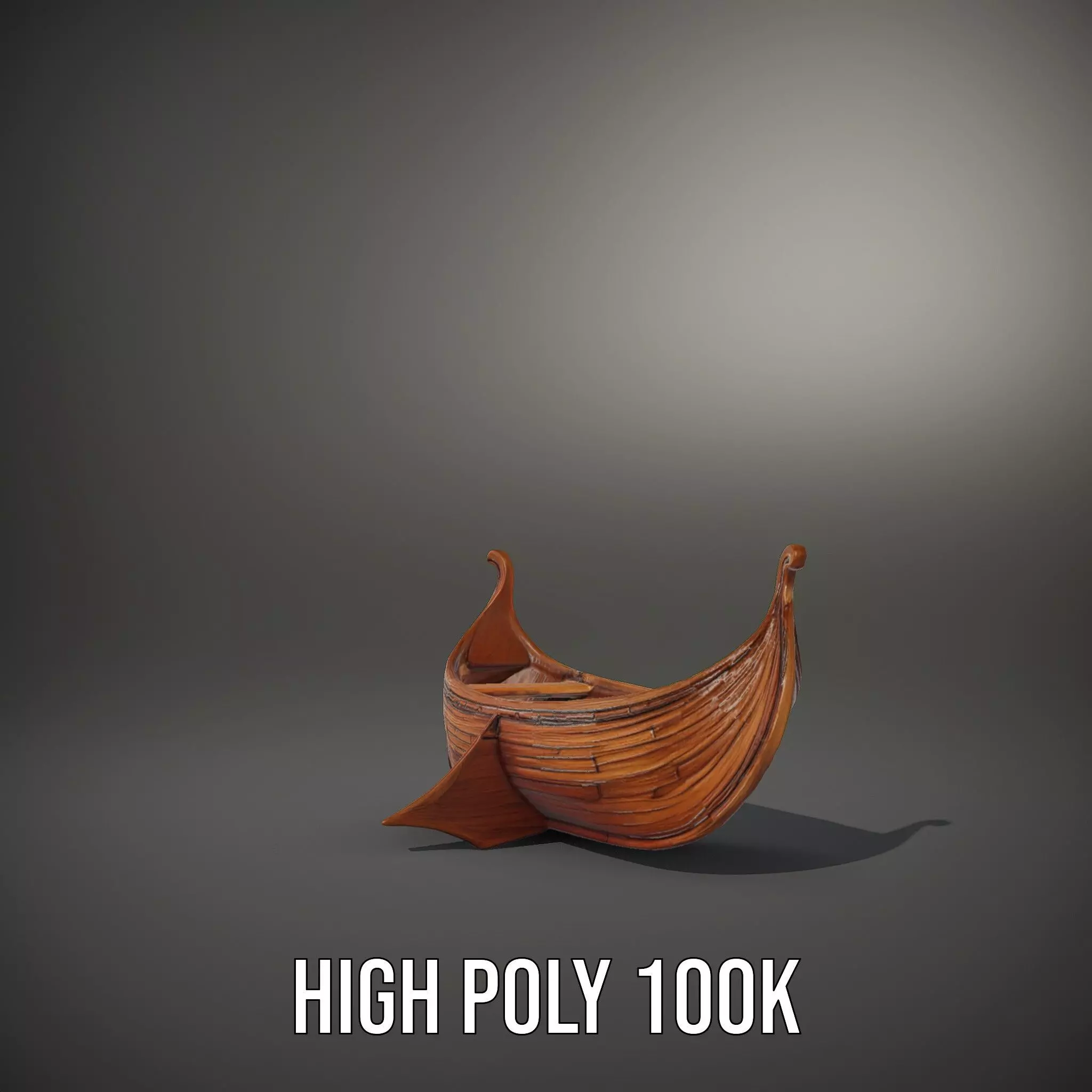 Viking Longboat Wooden Model Pack Low-poly 3D model_11
