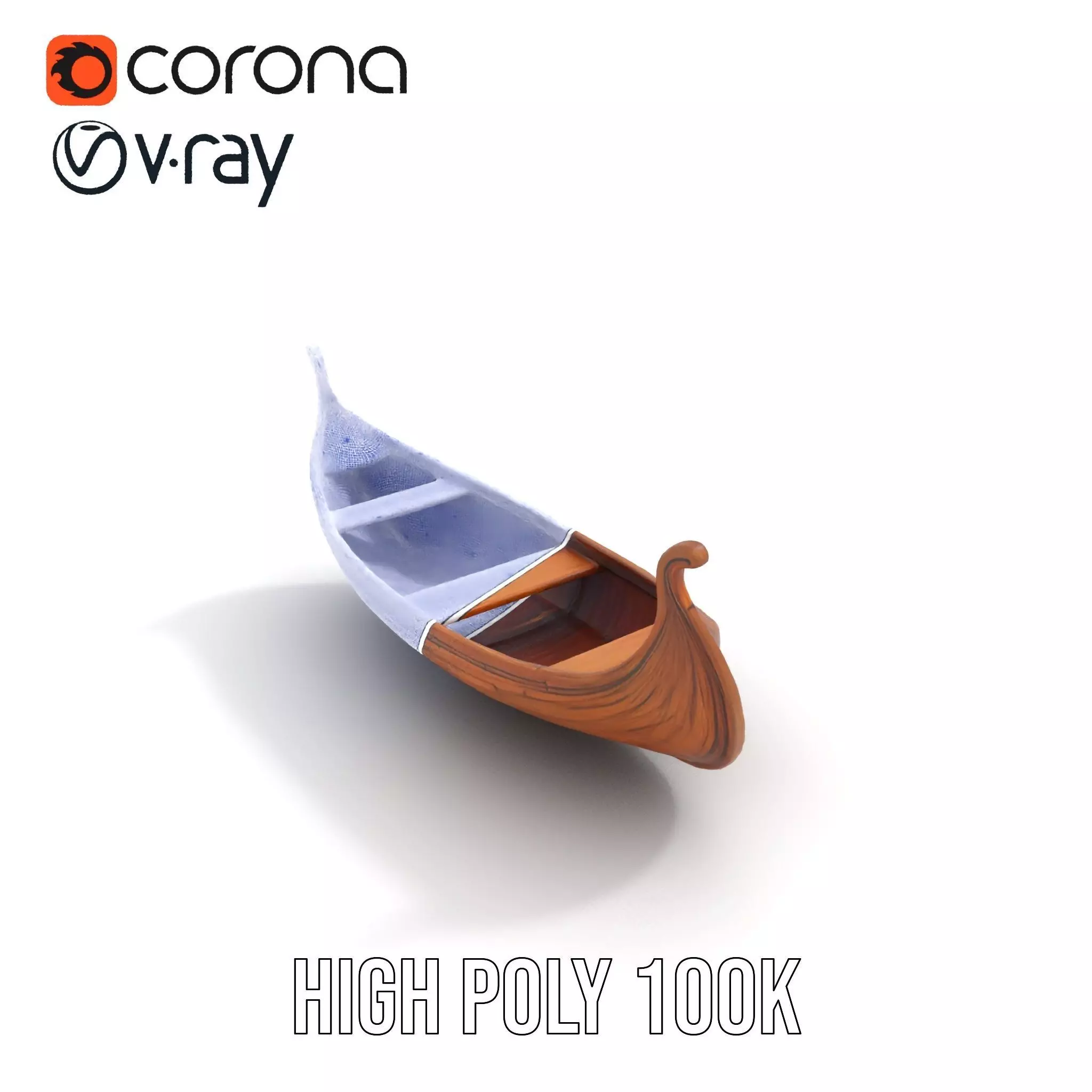 Viking Longboat Wooden Model Pack Low-poly 3D model_35