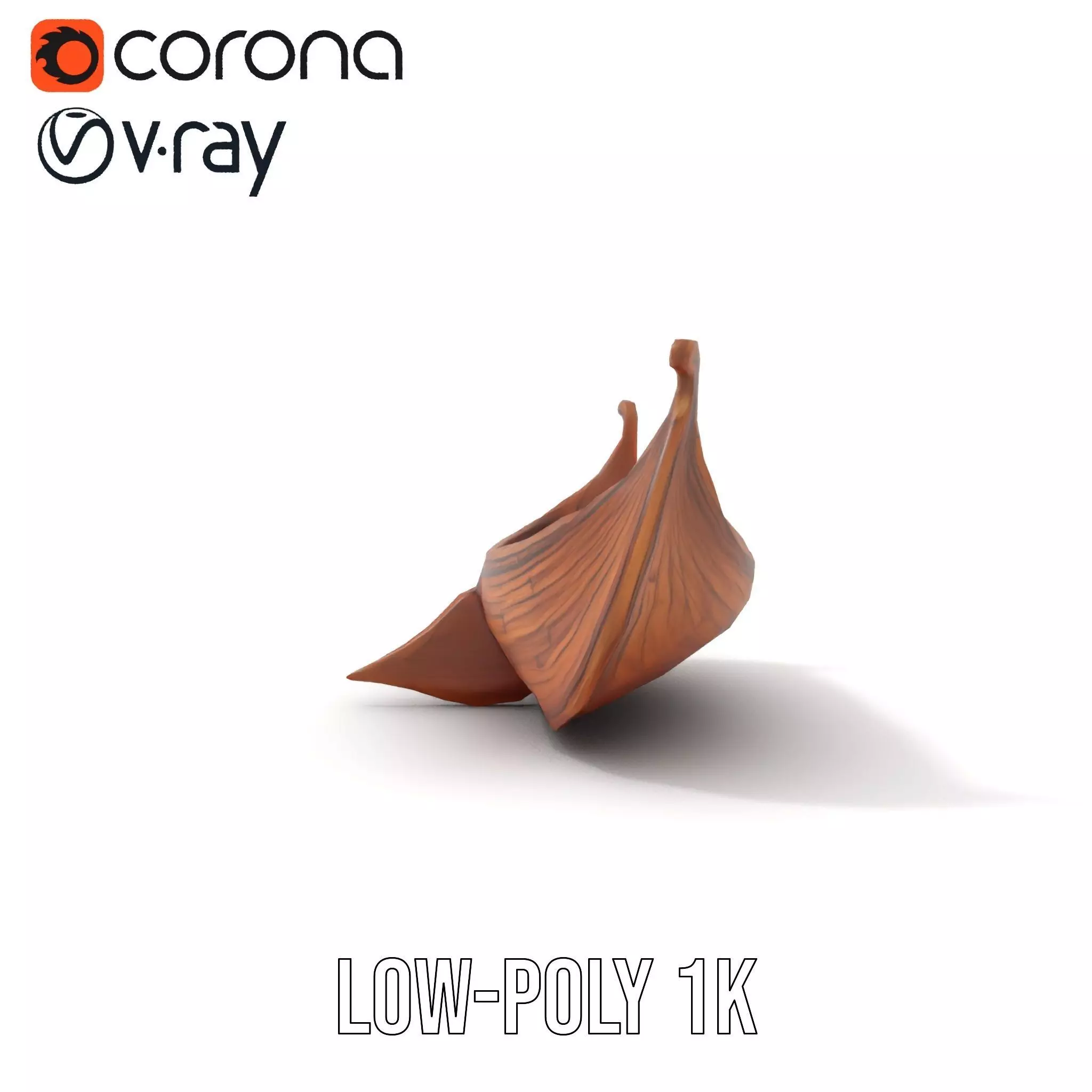 Viking Longboat Wooden Model Pack Low-poly 3D model_10