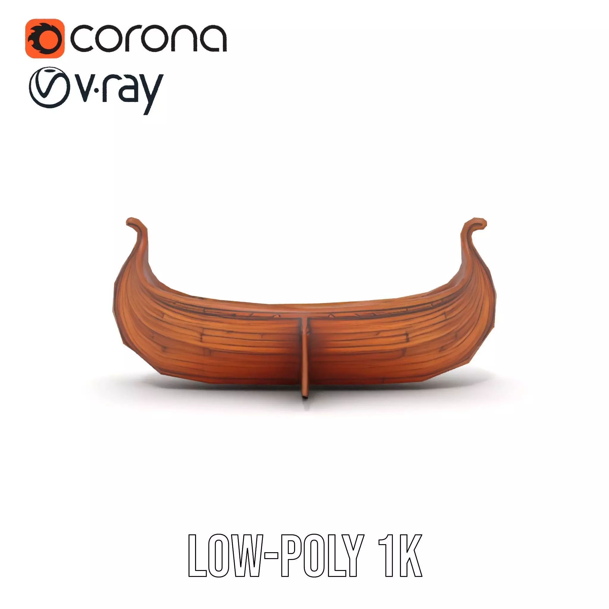 Viking Longboat Wooden Model Pack Low-poly 3D model_23
