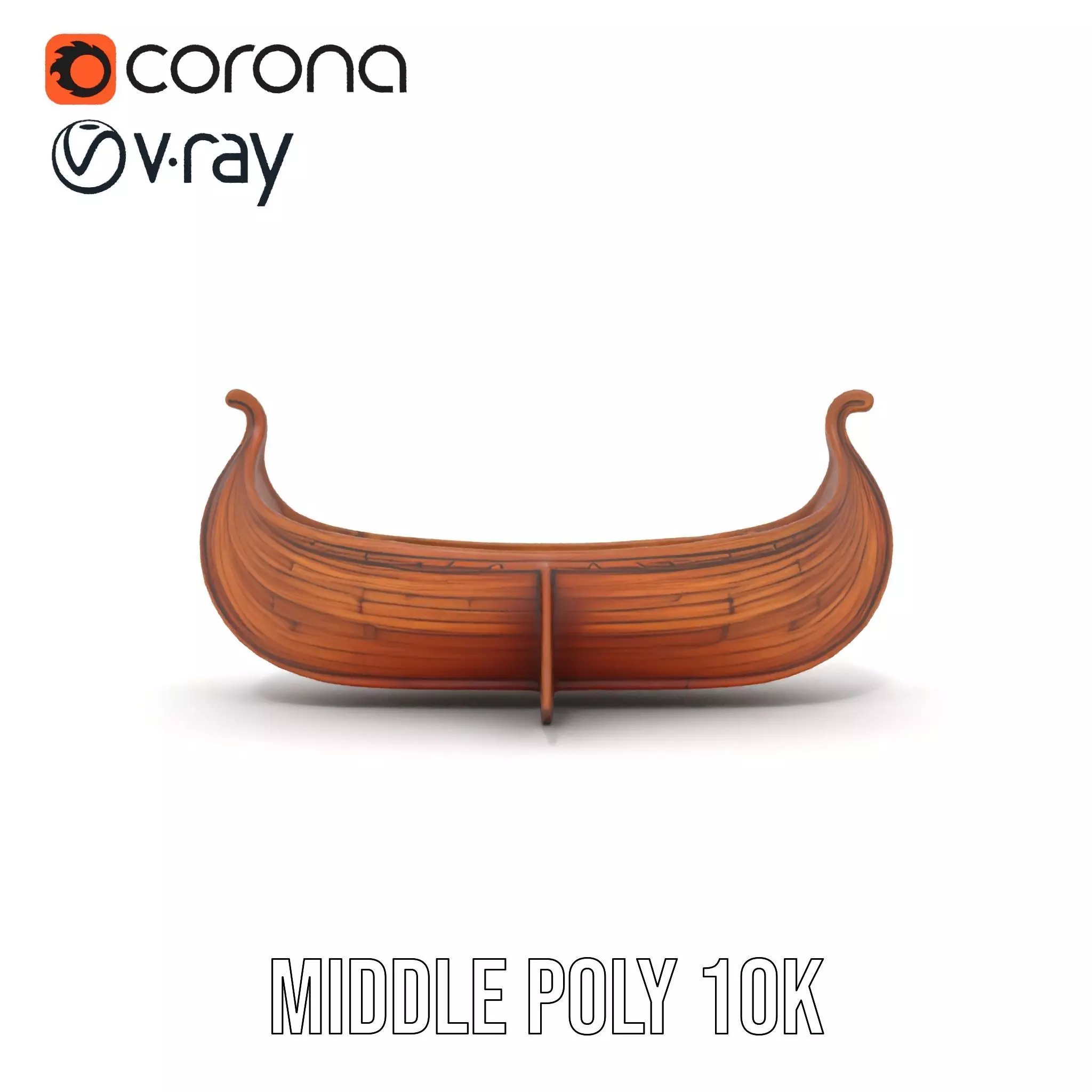 Viking Longboat Wooden Model Pack Low-poly 3D model_20