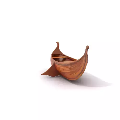 Viking Longboat Wooden Model Pack Low-poly 3D model