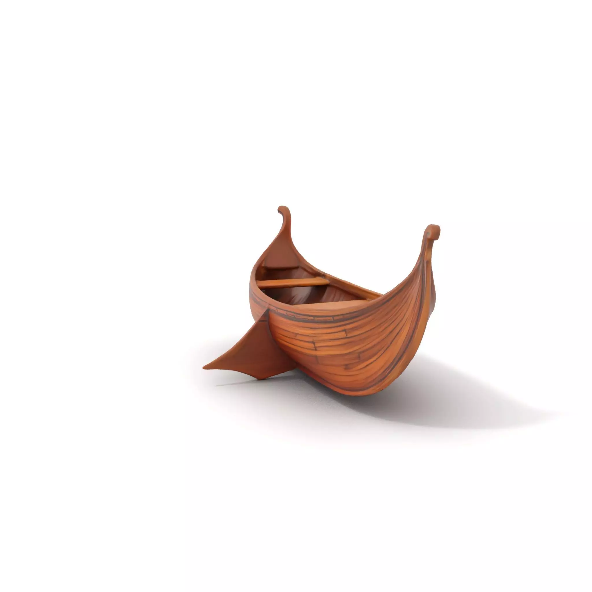 Viking Longboat Wooden Model Pack Low-poly 3D model_0