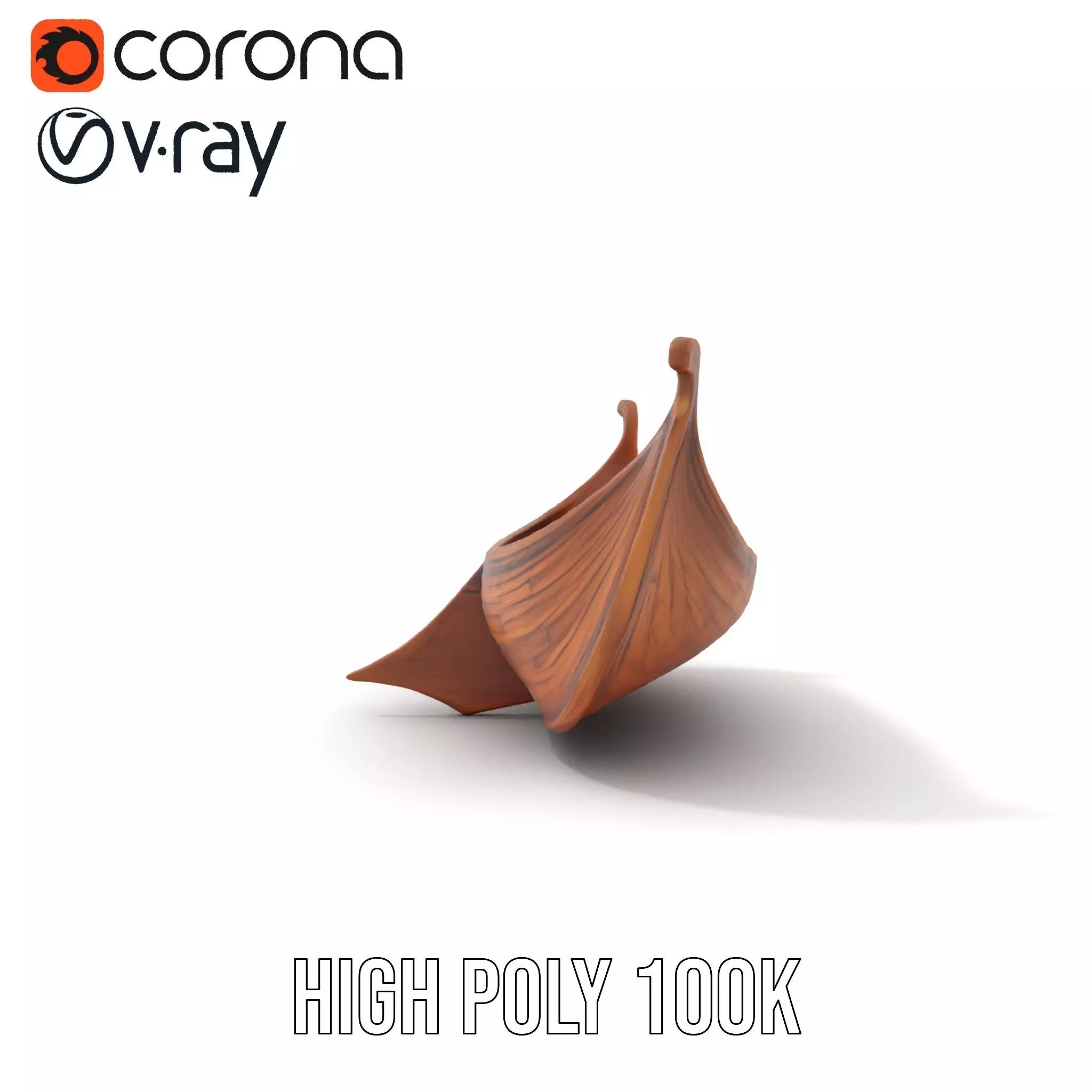 Viking Longboat Wooden Model Pack Low-poly 3D model_19