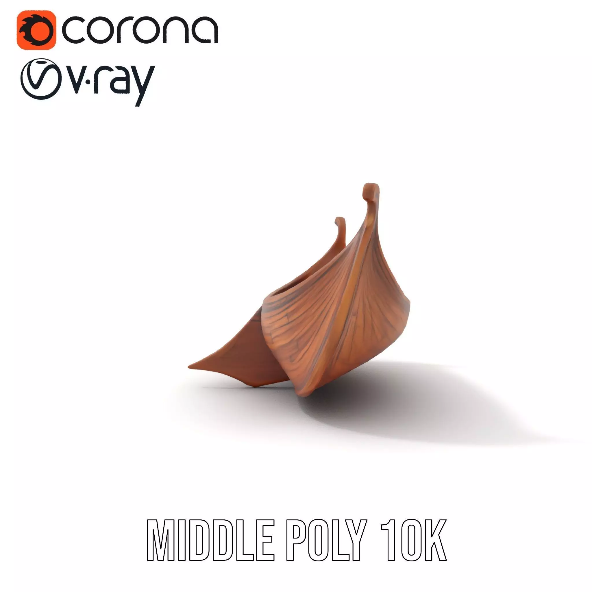 Viking Longboat Wooden Model Pack Low-poly 3D model_7