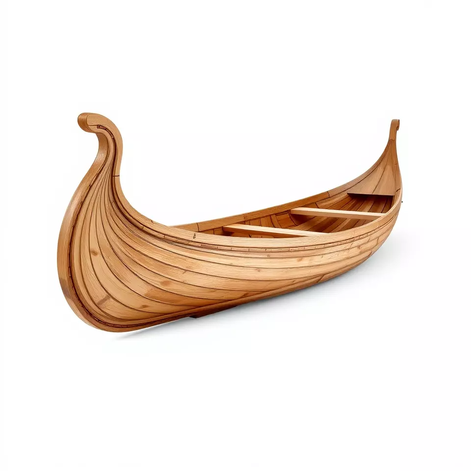 Viking Longboat Wooden Model Pack Low-poly 3D model_3