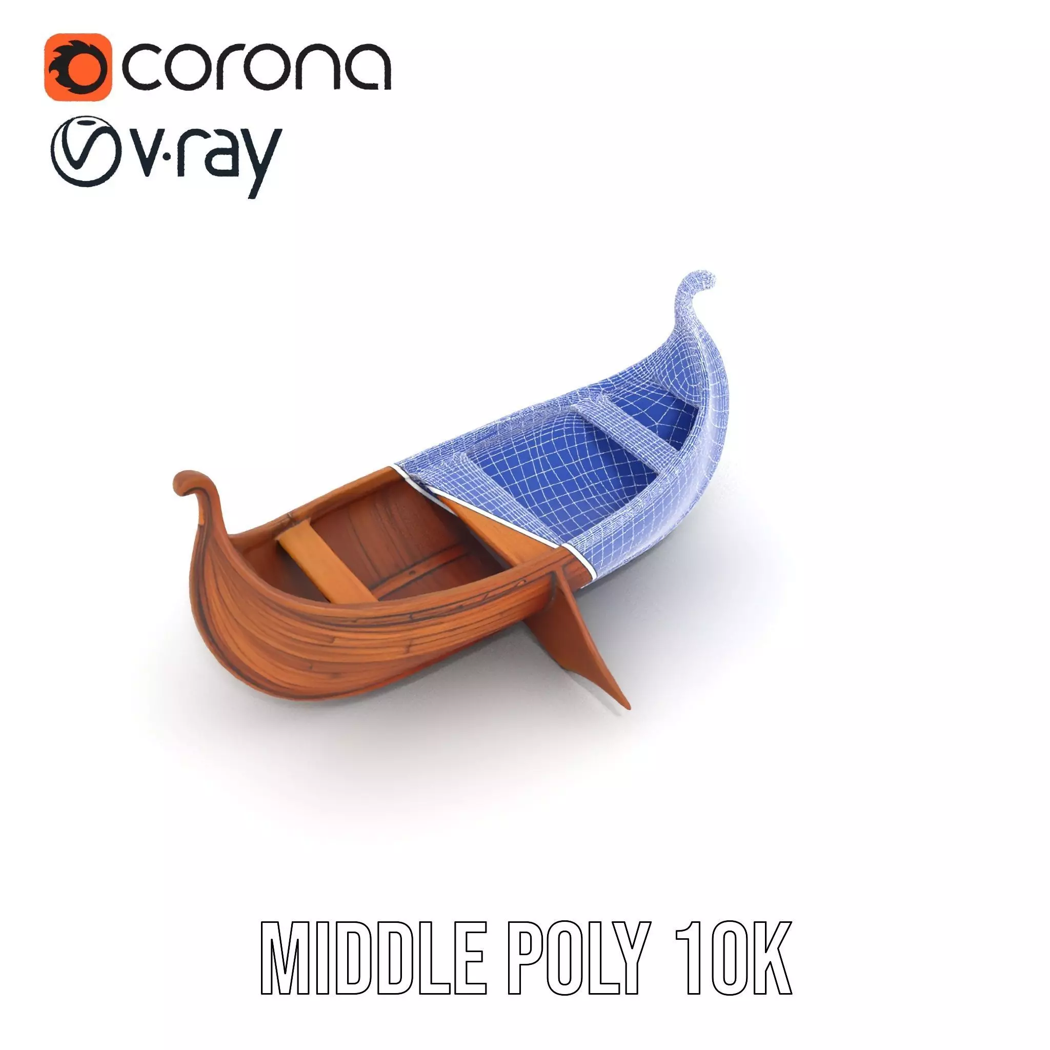 Viking Longboat Wooden Model Pack Low-poly 3D model_25