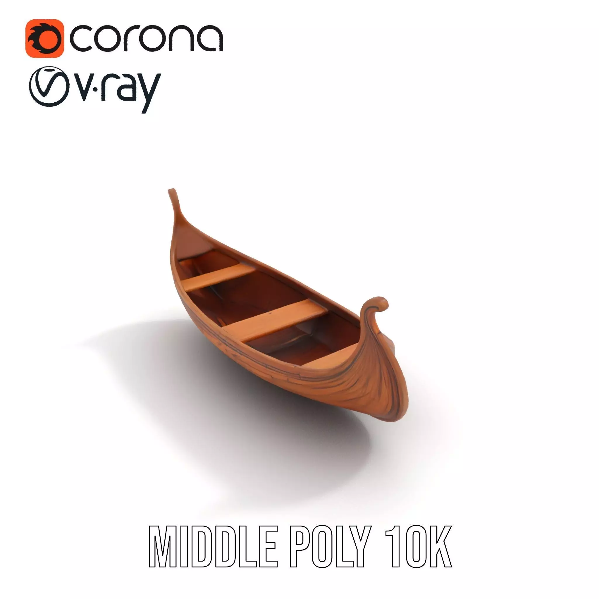 Viking Longboat Wooden Model Pack Low-poly 3D model_12