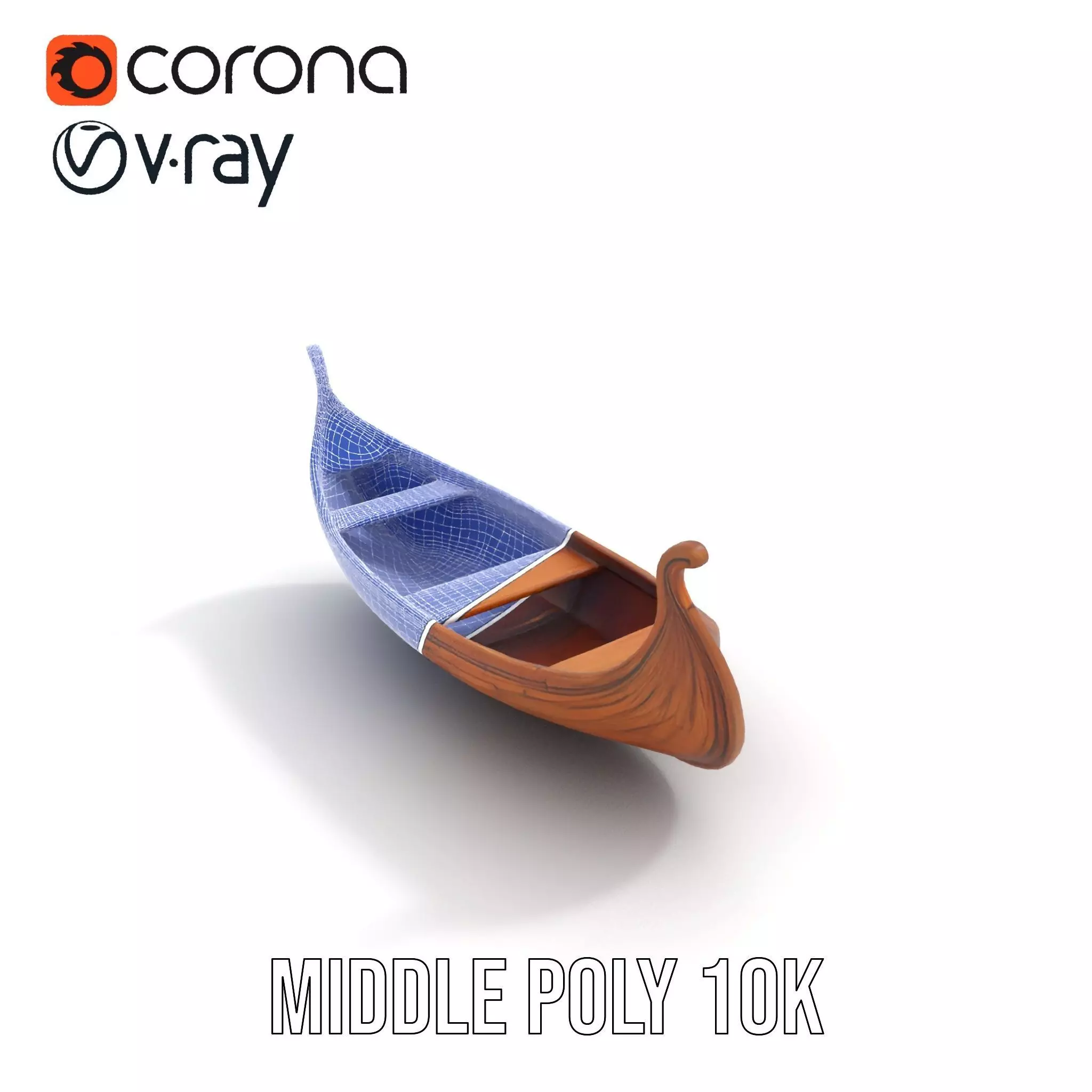 Viking Longboat Wooden Model Pack Low-poly 3D model_14