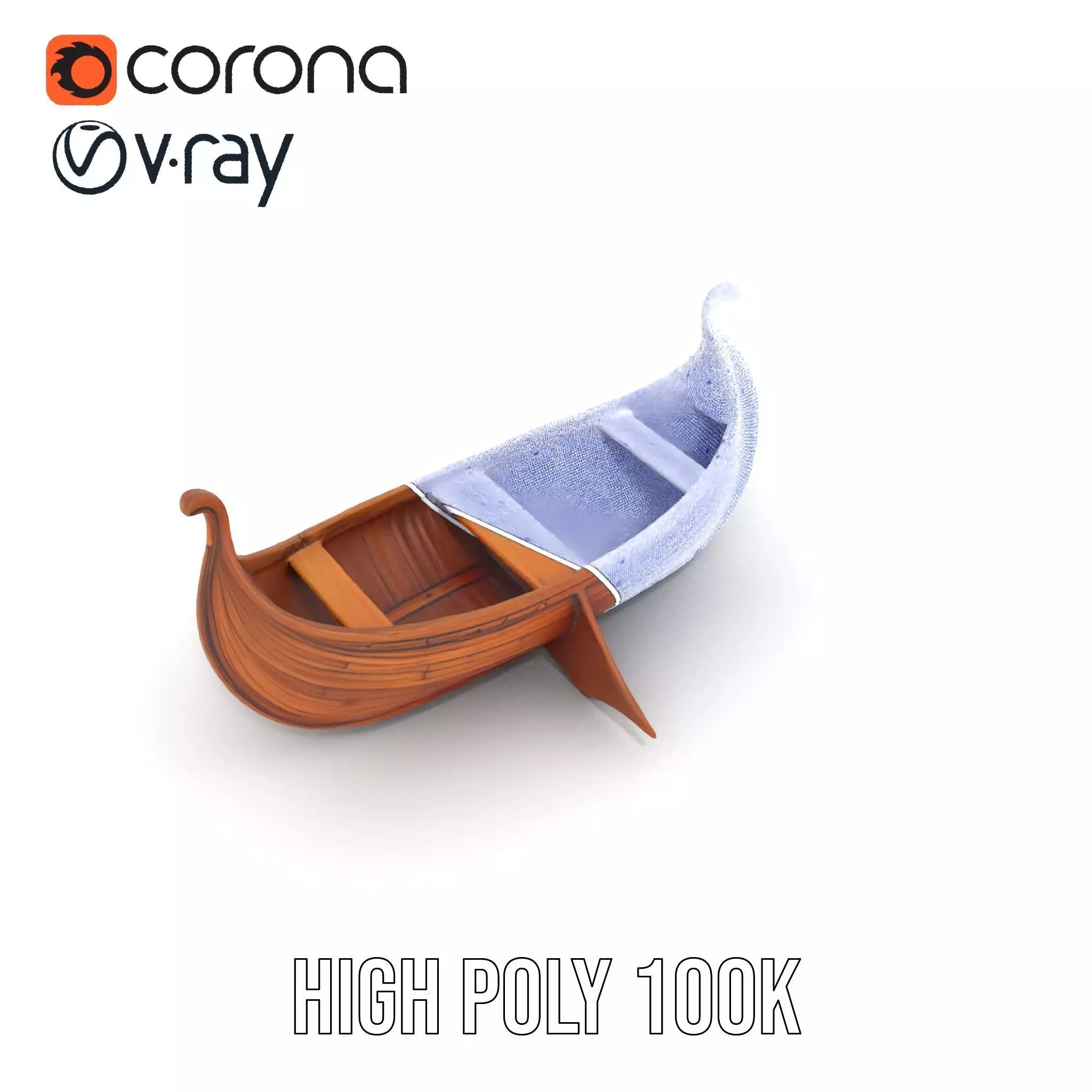 Viking Longboat Wooden Model Pack Low-poly 3D model_34