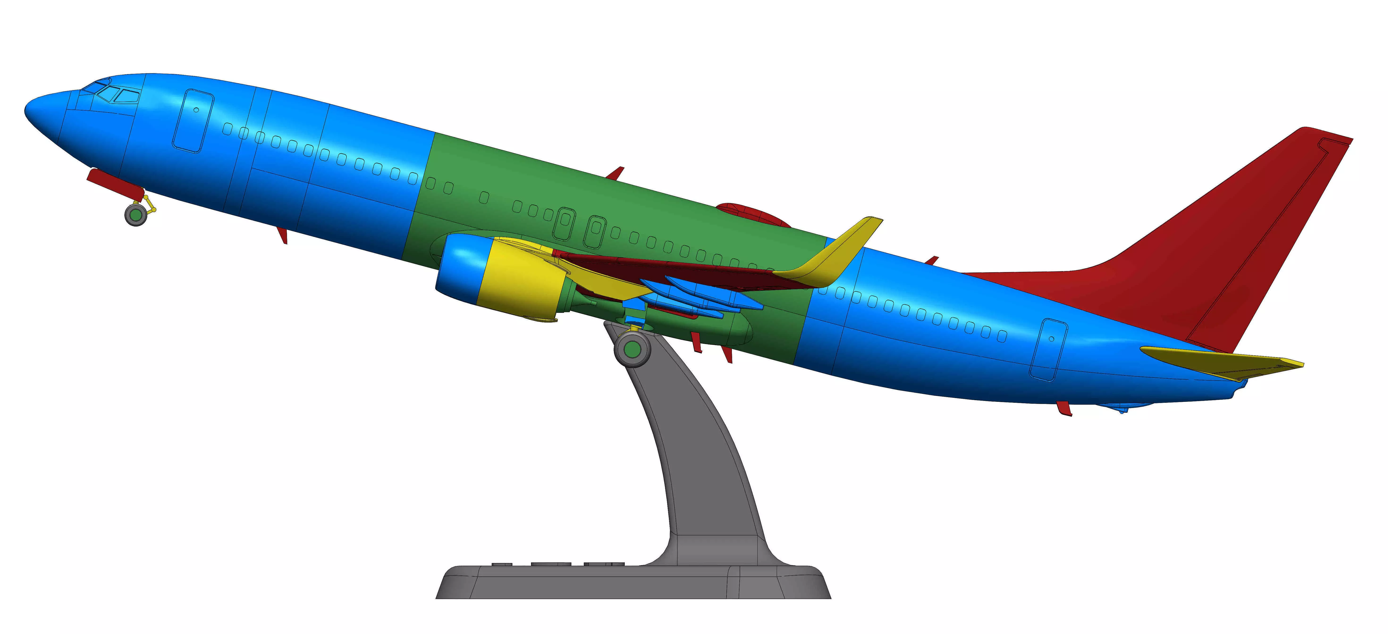 121213 Model kit Boeing 737-800 Sharklet Down 3D print model_22
