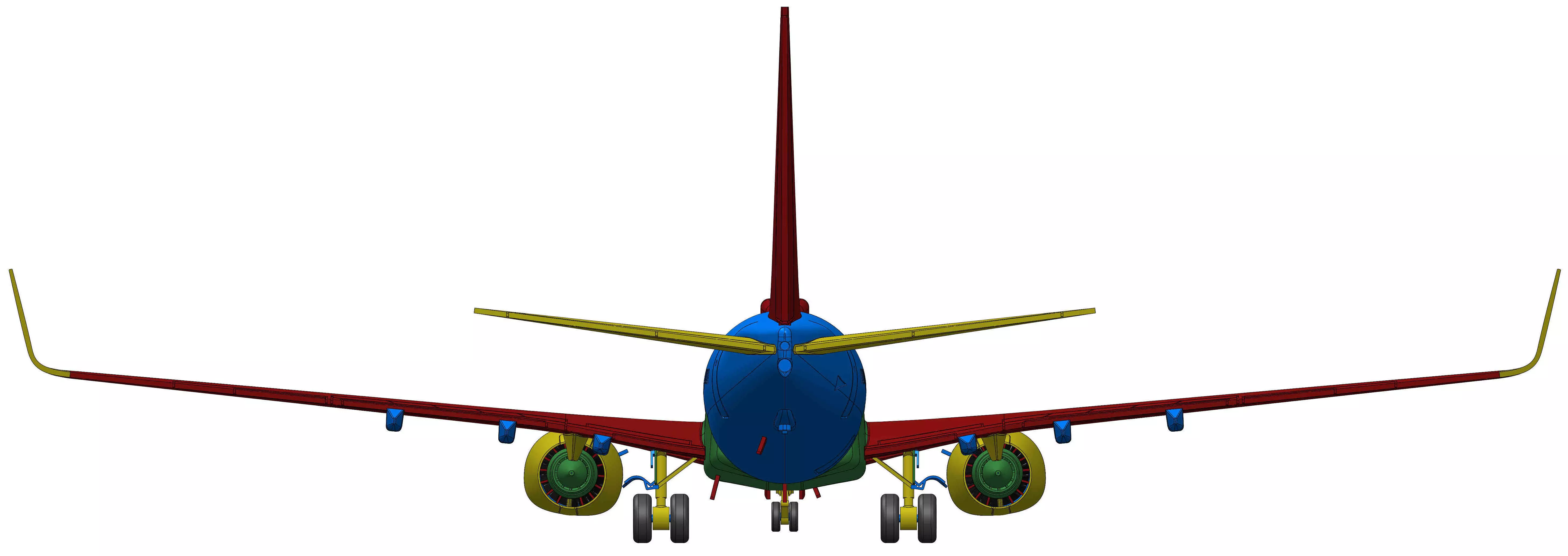 121213 Model kit Boeing 737-800 Sharklet Down 3D print model_17