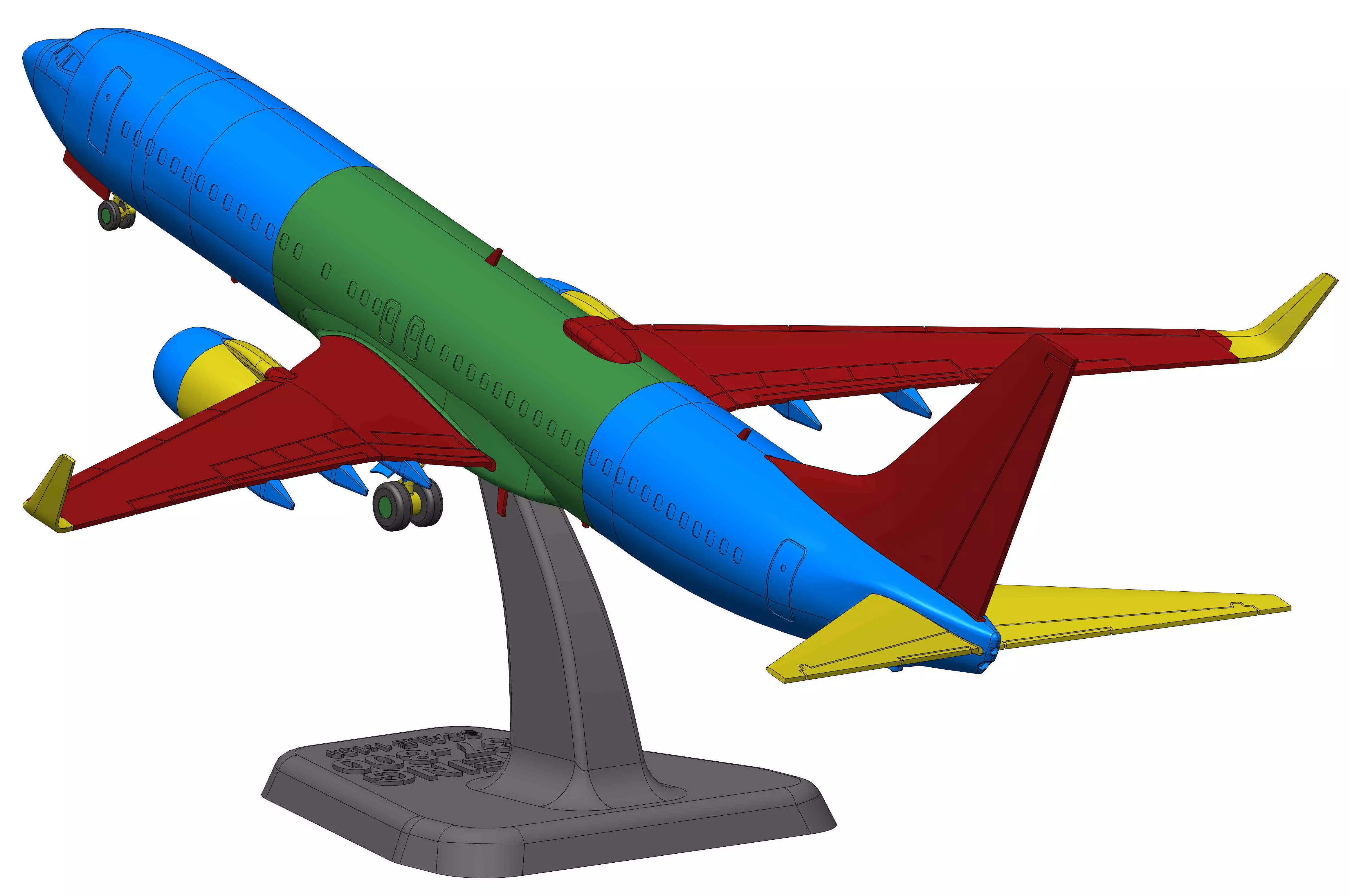 121213 Model kit Boeing 737-800 Sharklet Down 3D print model_24