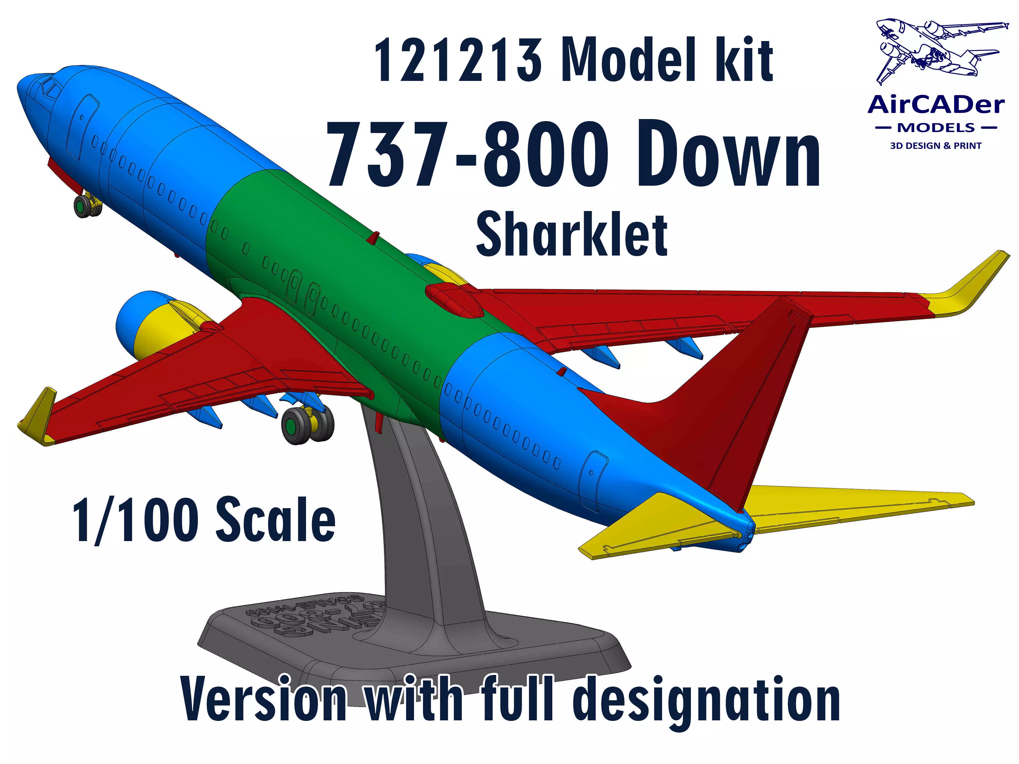 121213 Model kit Boeing 737-800 Sharklet Down 3D print model_0
