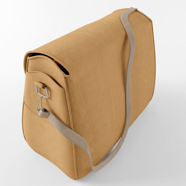 handbag person messenger bag in tan 3D model_3