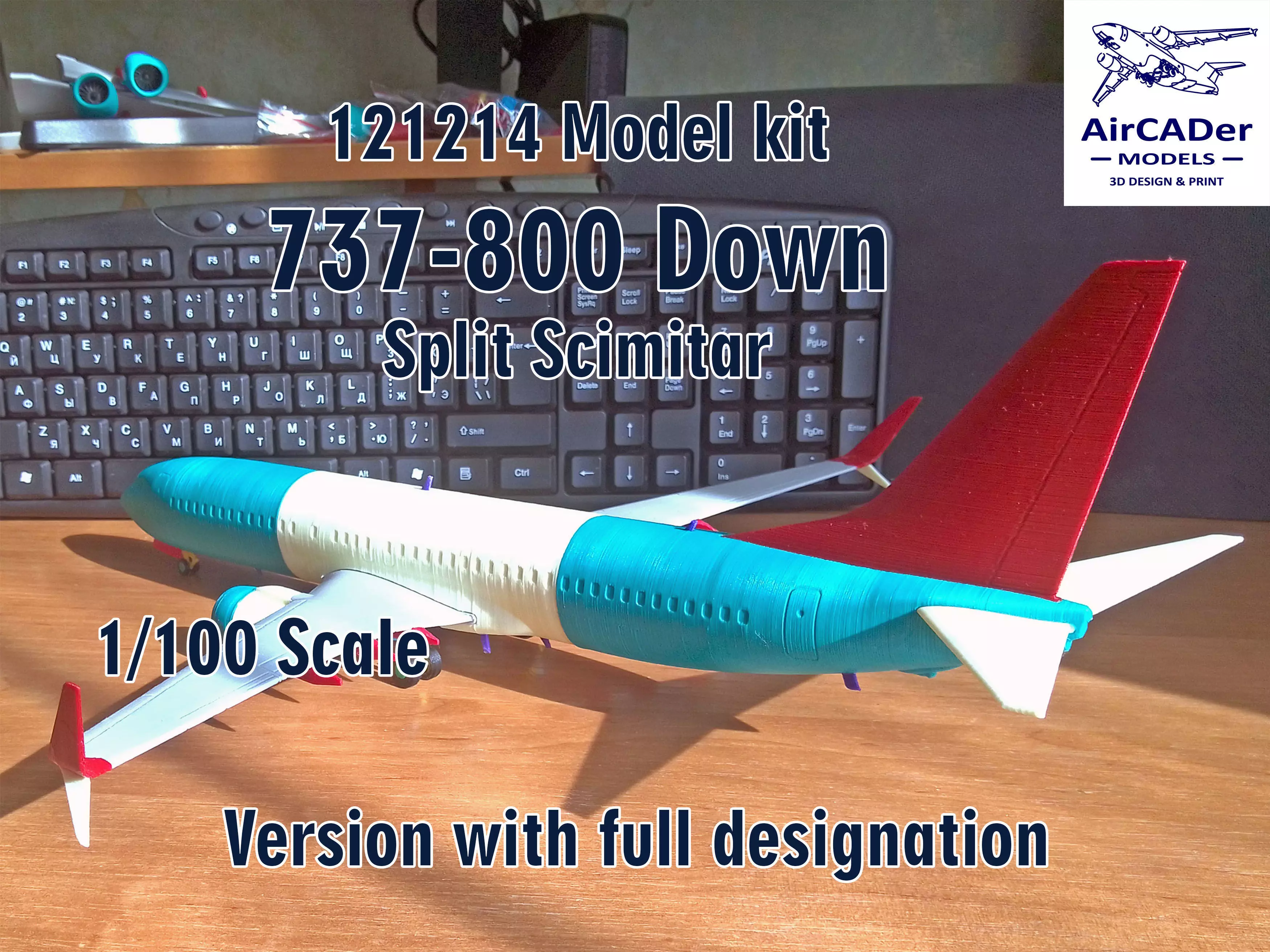 121214 Model kit Boeing 737-800 Split Scimitar Down 3D print model_0