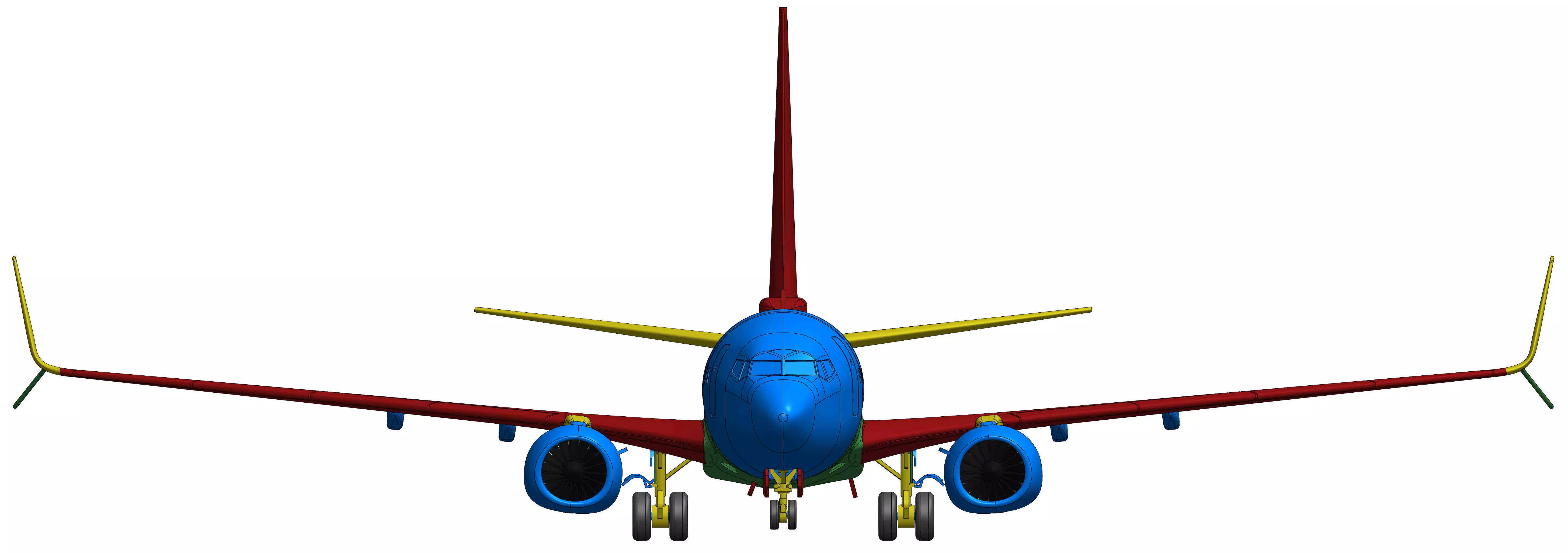 121214 Model kit Boeing 737-800 Split Scimitar Down 3D print model_21