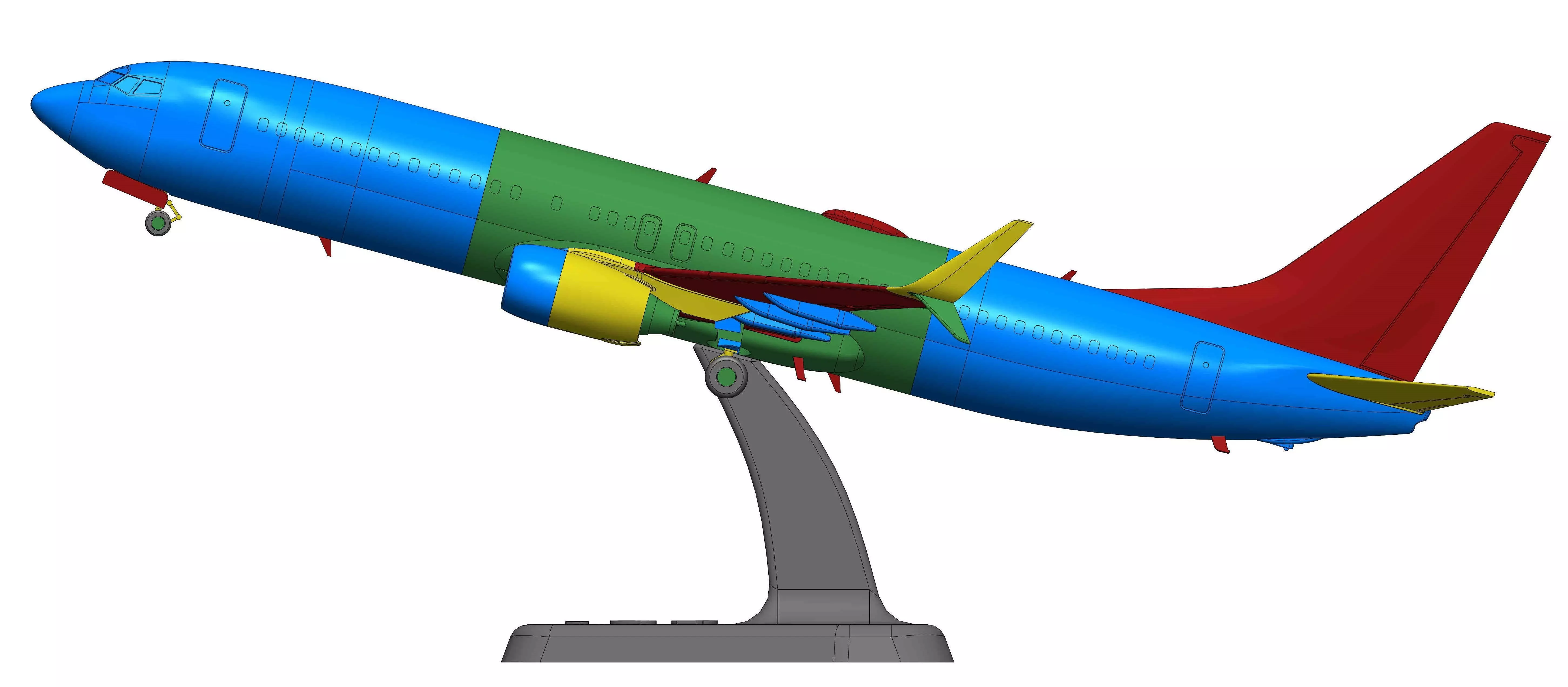 121214 Model kit Boeing 737-800 Split Scimitar Down 3D print model_30