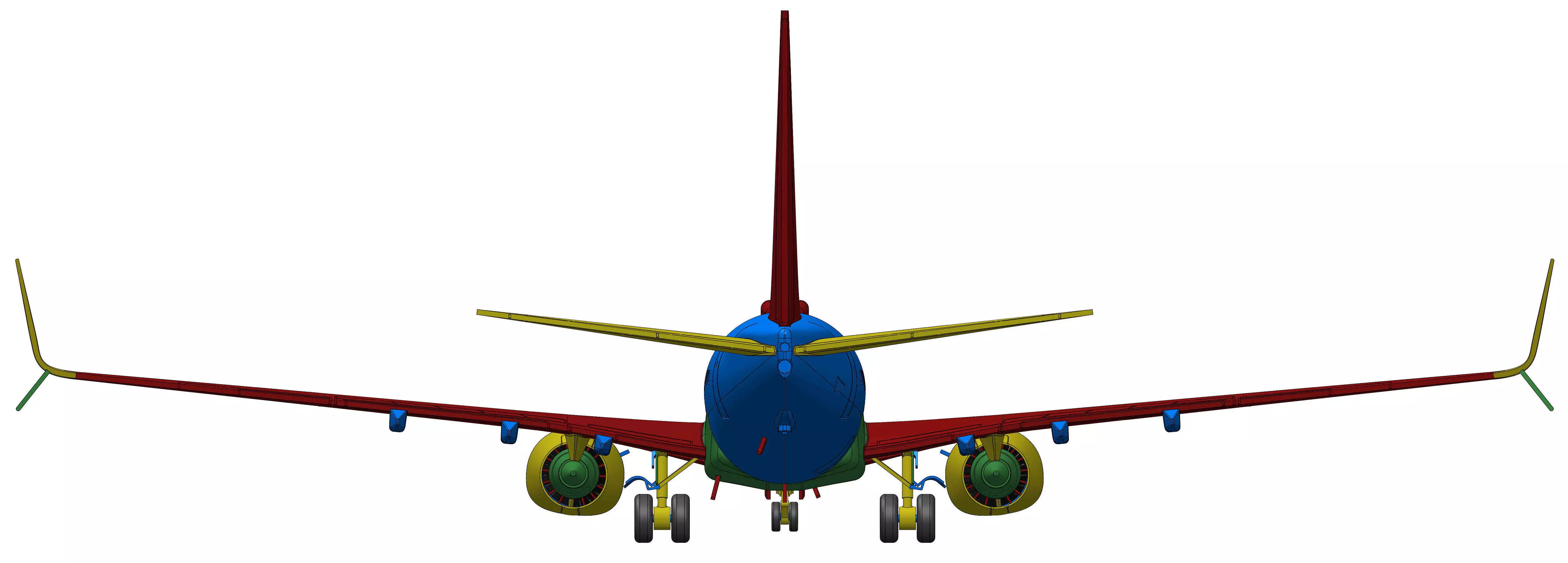 121214 Model kit Boeing 737-800 Split Scimitar Down 3D print model_25