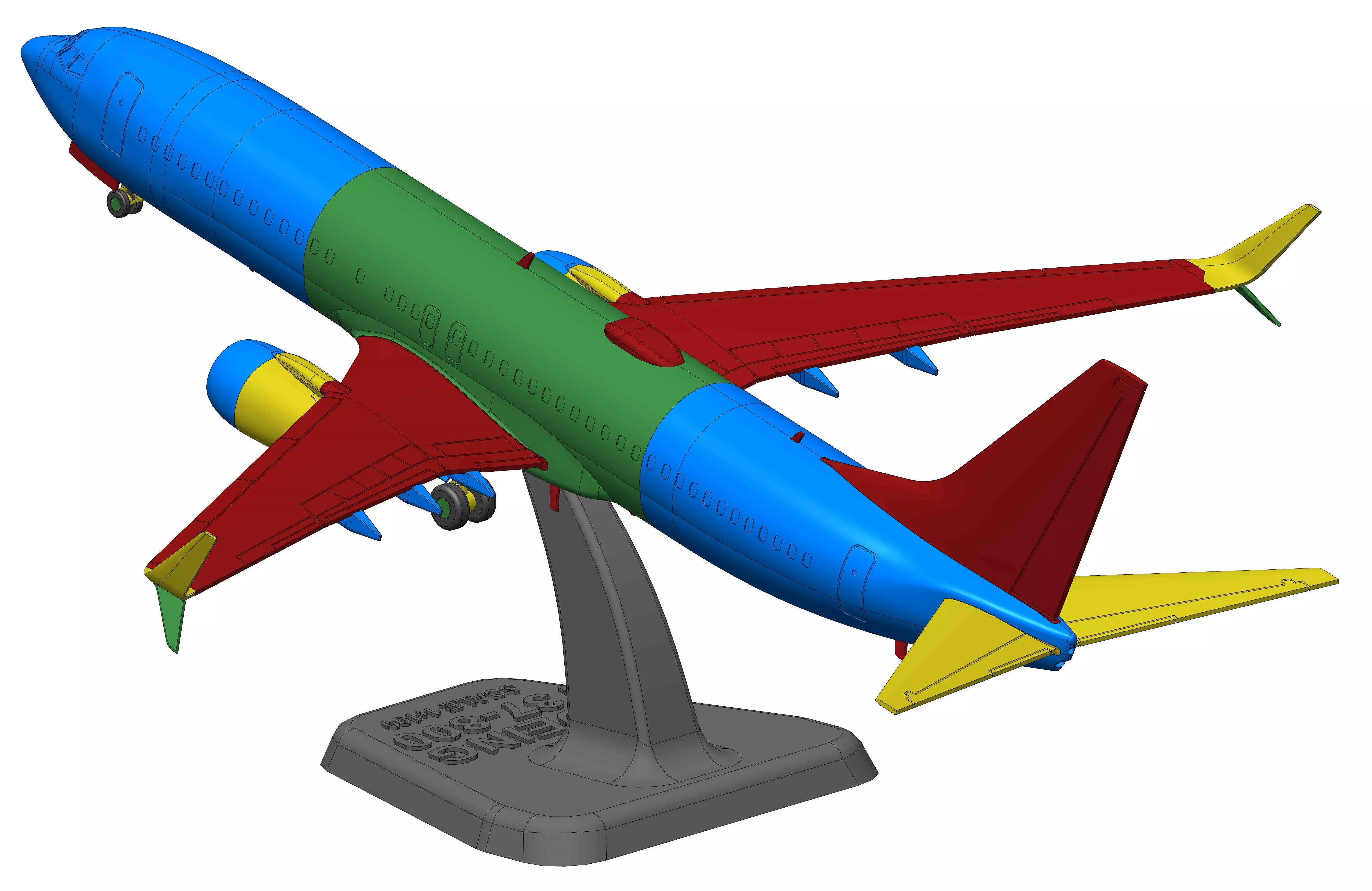 121214 Model kit Boeing 737-800 Split Scimitar Down 3D print model_32
