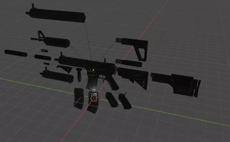 gun asset pack Low-poly 3D model_0