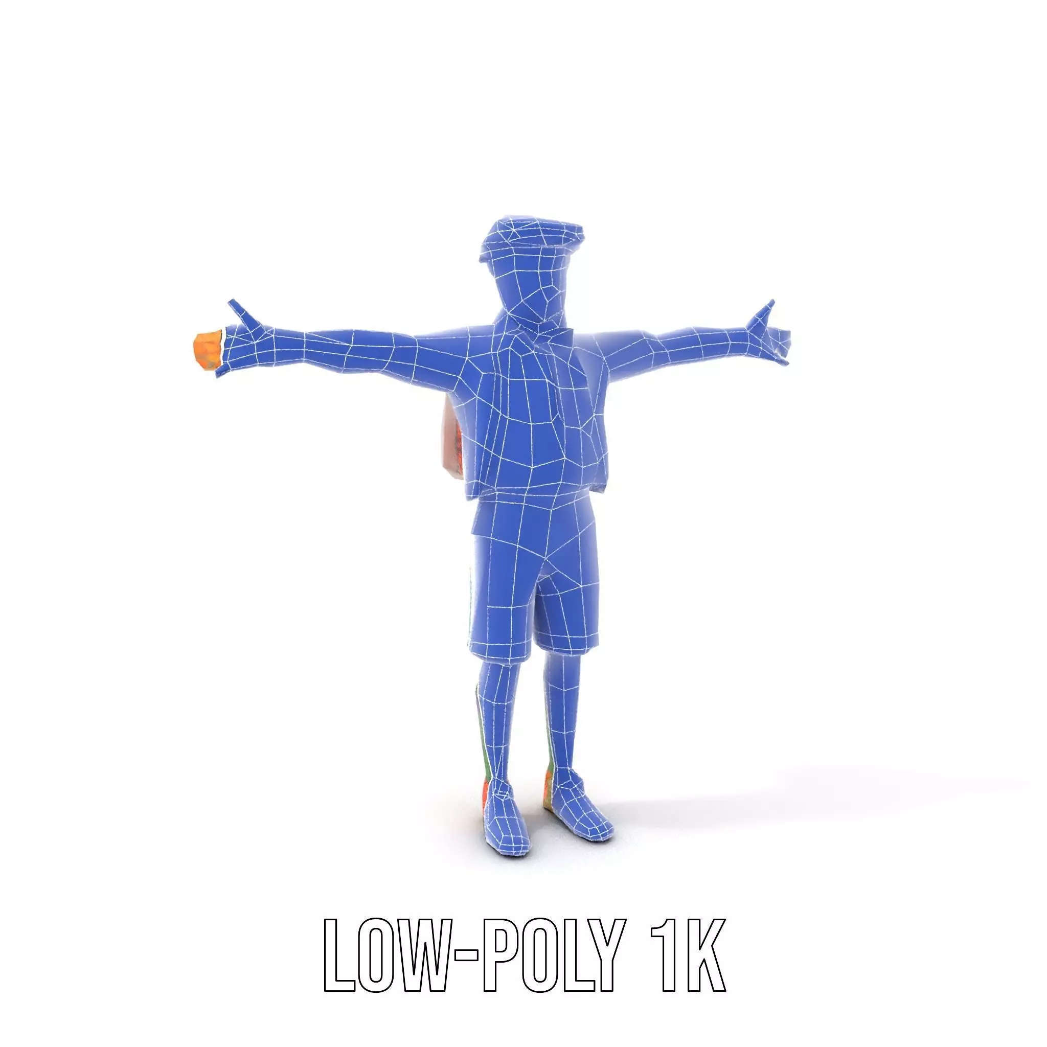 Colorful Character Model Pack with Backpack and Hat Low-poly 3D model_25