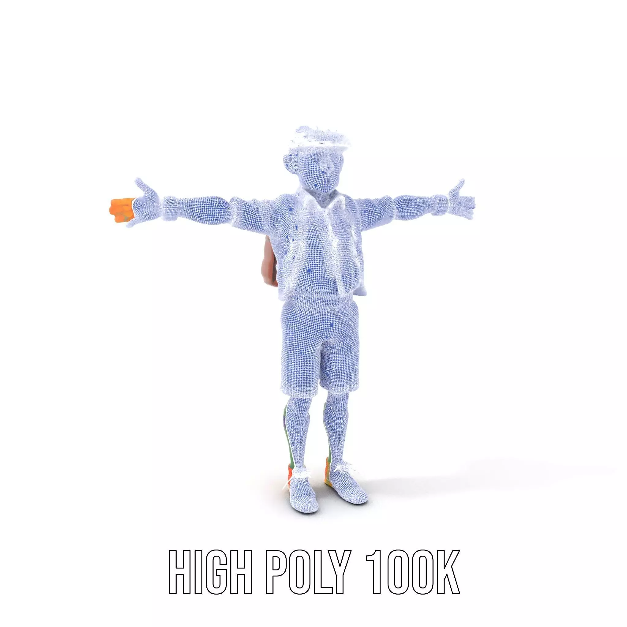 Colorful Character Model Pack with Backpack and Hat Low-poly 3D model_5