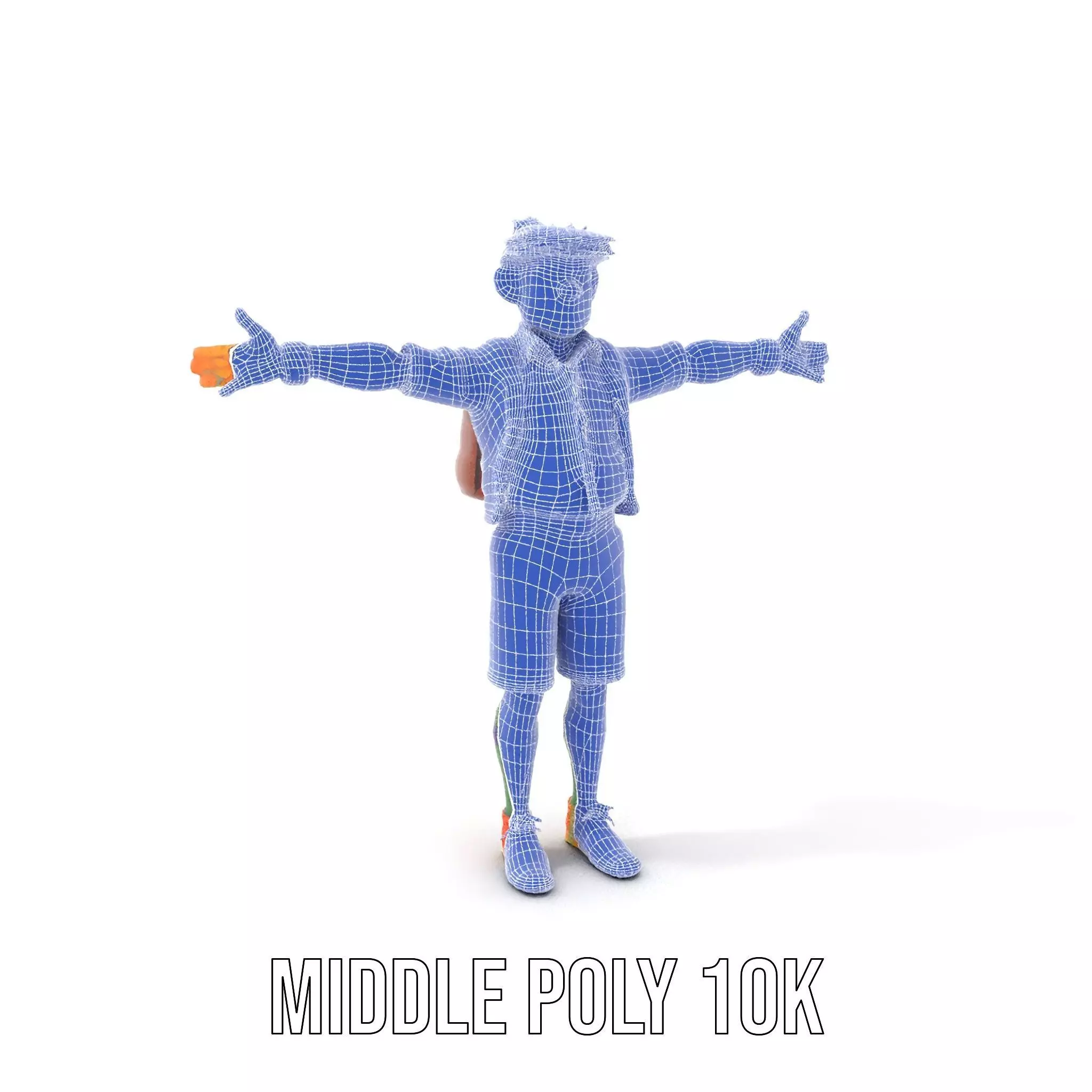 Colorful Character Model Pack with Backpack and Hat Low-poly 3D model_24