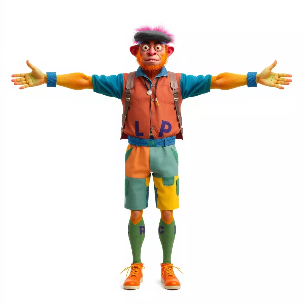 Colorful Character Model Pack with Backpack and Hat Low-poly 3D model_3