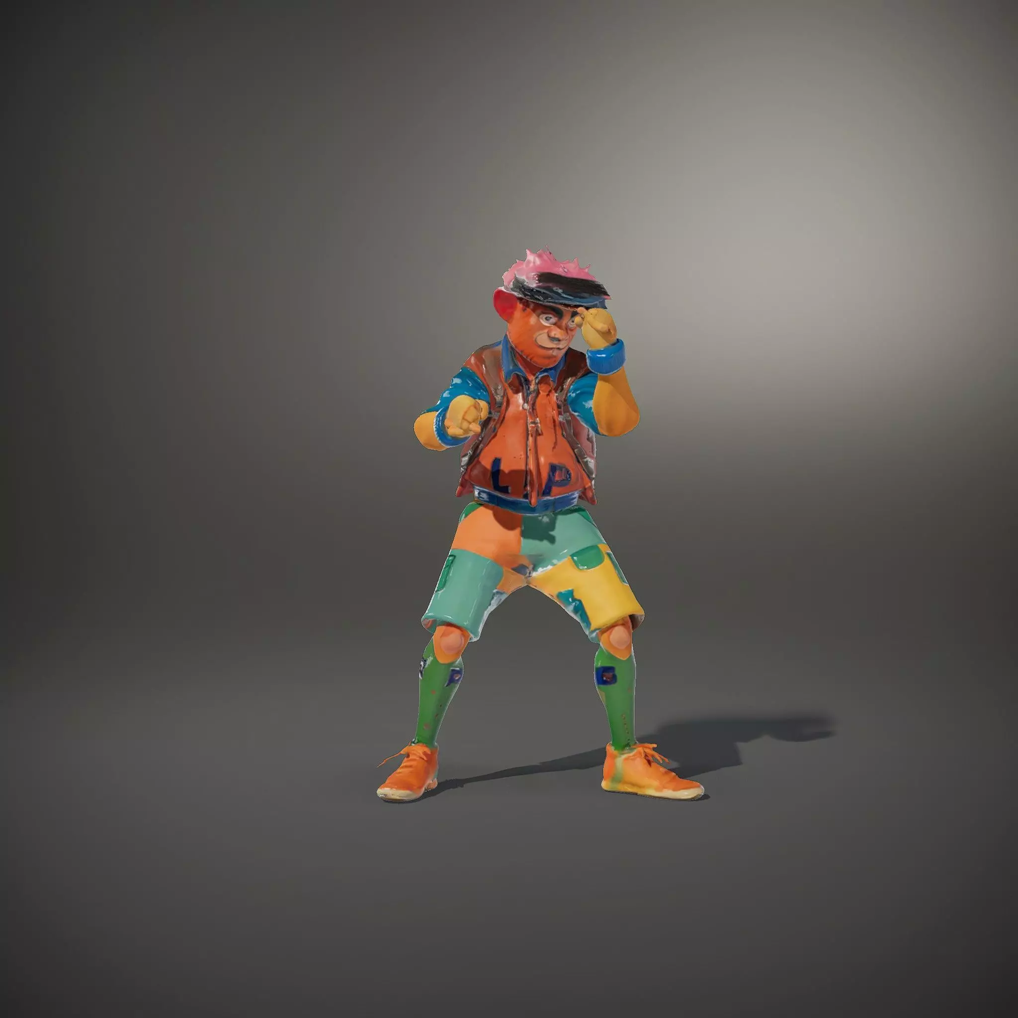 Colorful Character Model Pack with Backpack and Hat Low-poly 3D model_34