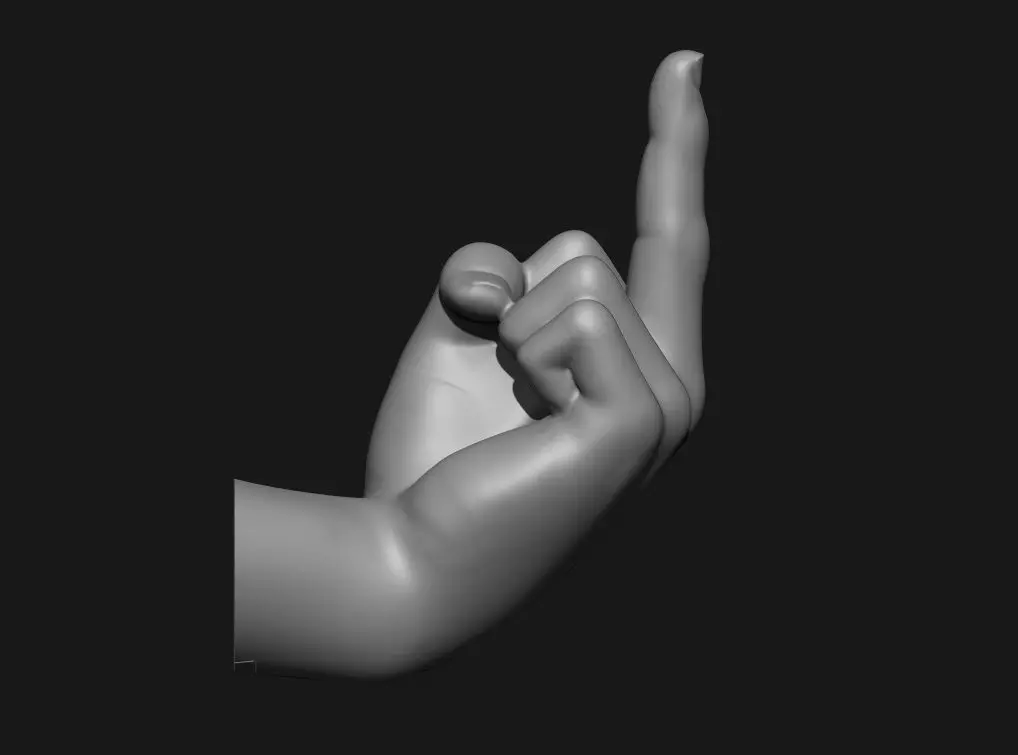 Middle Finger Printable Wall Art 3D print model_4