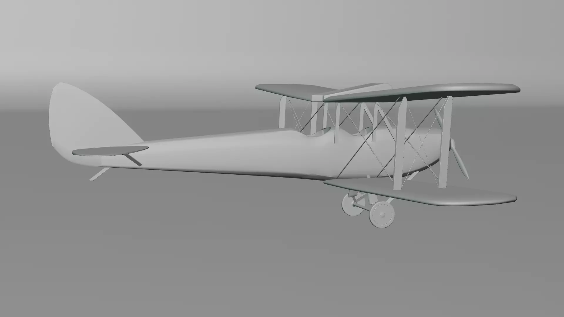 Vintage Biplane Airplane Realistic 3D Model Game Ready Clean Low-poly 3D model_5