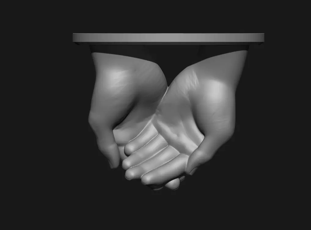 Two Hand Sculpture Printable Wall Art 3D print model_3