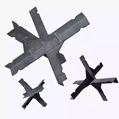 Mititary Anti Tank Hedgehogs N3 Series Metal Fortress Obstacle