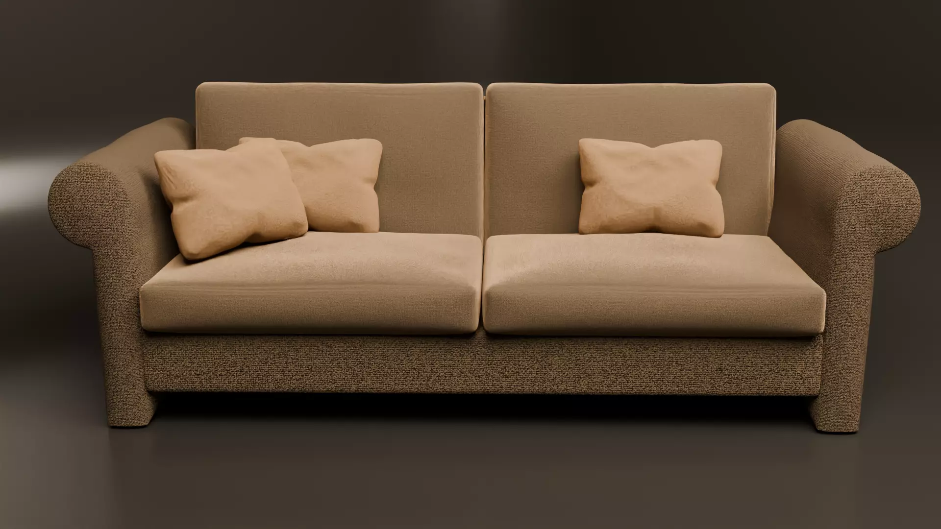 Modern Two-Seater Sofa with Cushions High-Quality 3D Model 3D model_3
