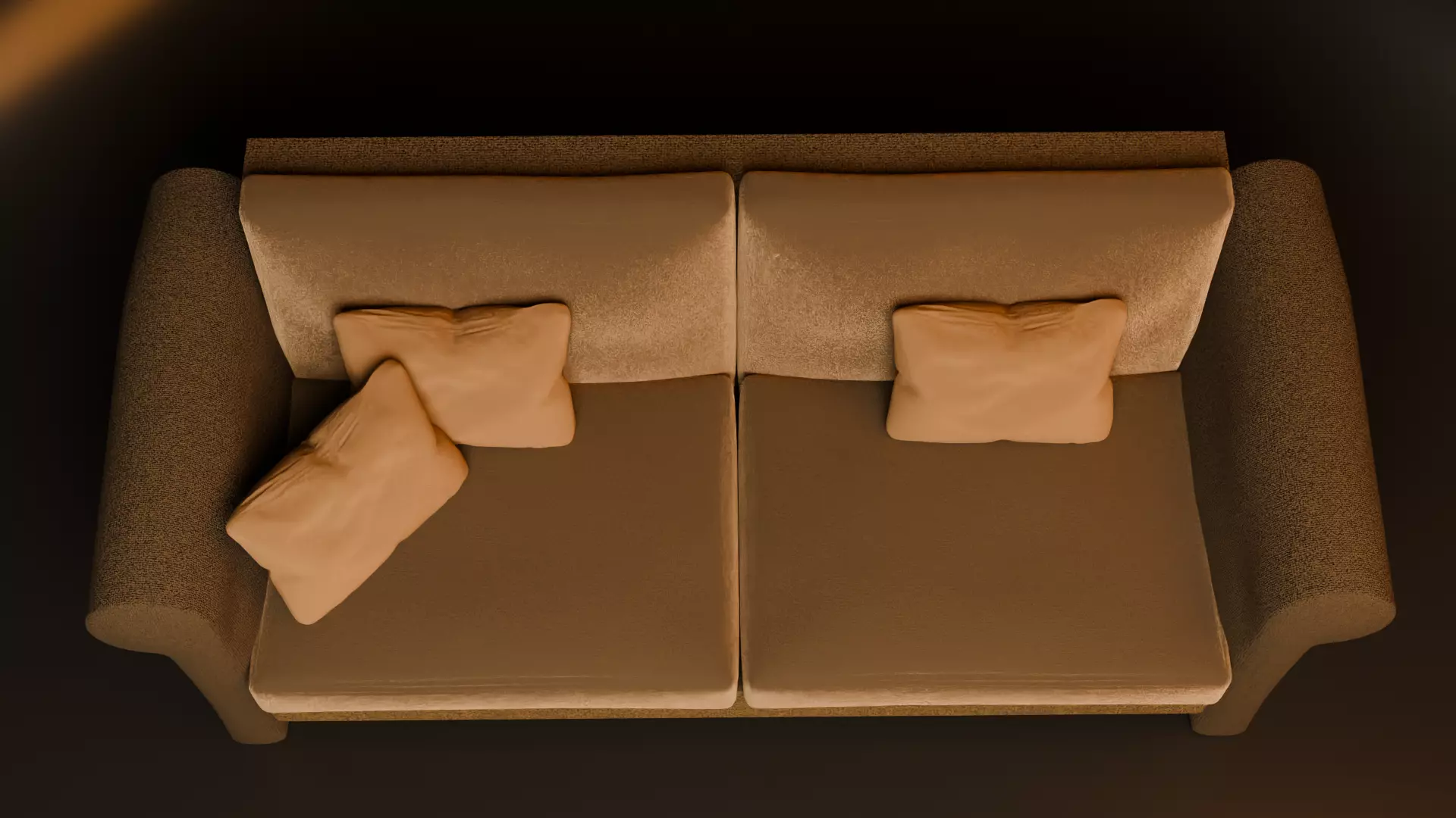 Modern Two-Seater Sofa with Cushions High-Quality 3D Model 3D model_5