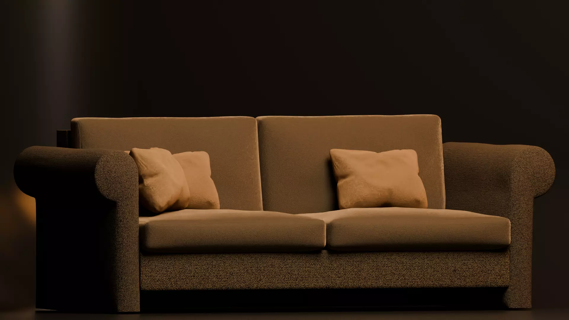 Modern Two-Seater Sofa with Cushions High-Quality 3D Model 3D model_0