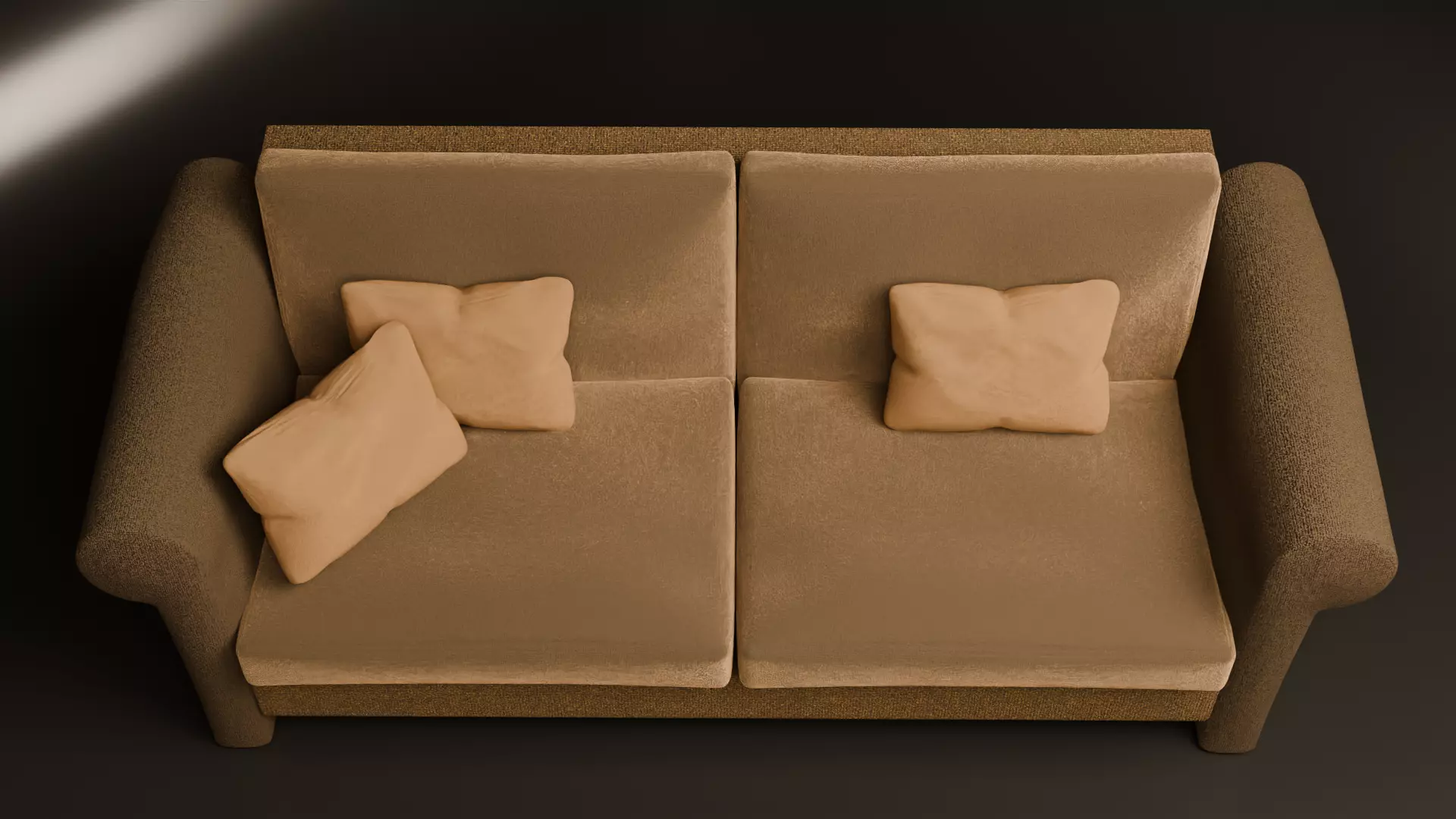 Modern Two-Seater Sofa with Cushions High-Quality 3D Model 3D model_4