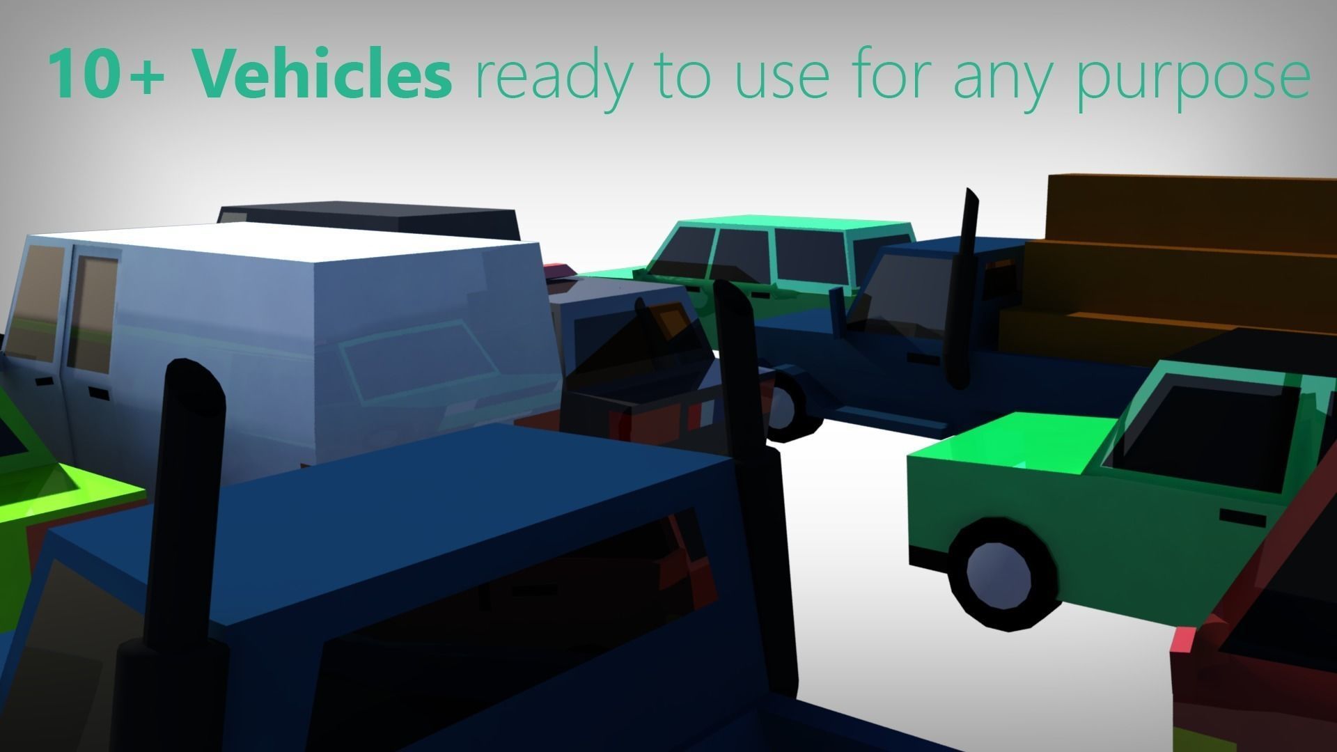 Low Poly Toon type Cars Pack with 10 plus vehicles Low-poly 3D model_2