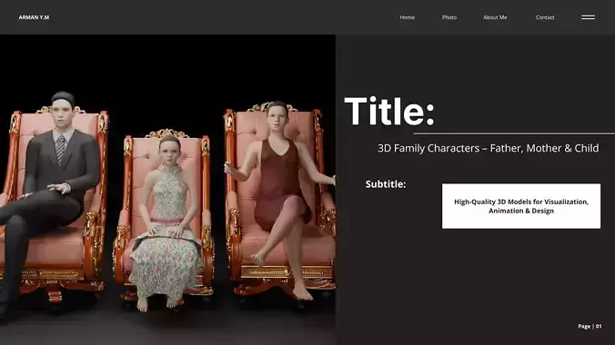 Realistic 3D Family Character Pack