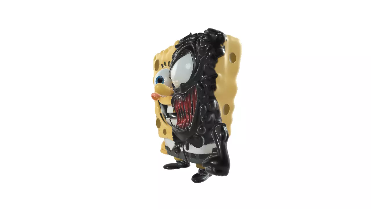 SpongeBob x Venom Hybrid Figure Fun Dark Mashup 3D print model_1