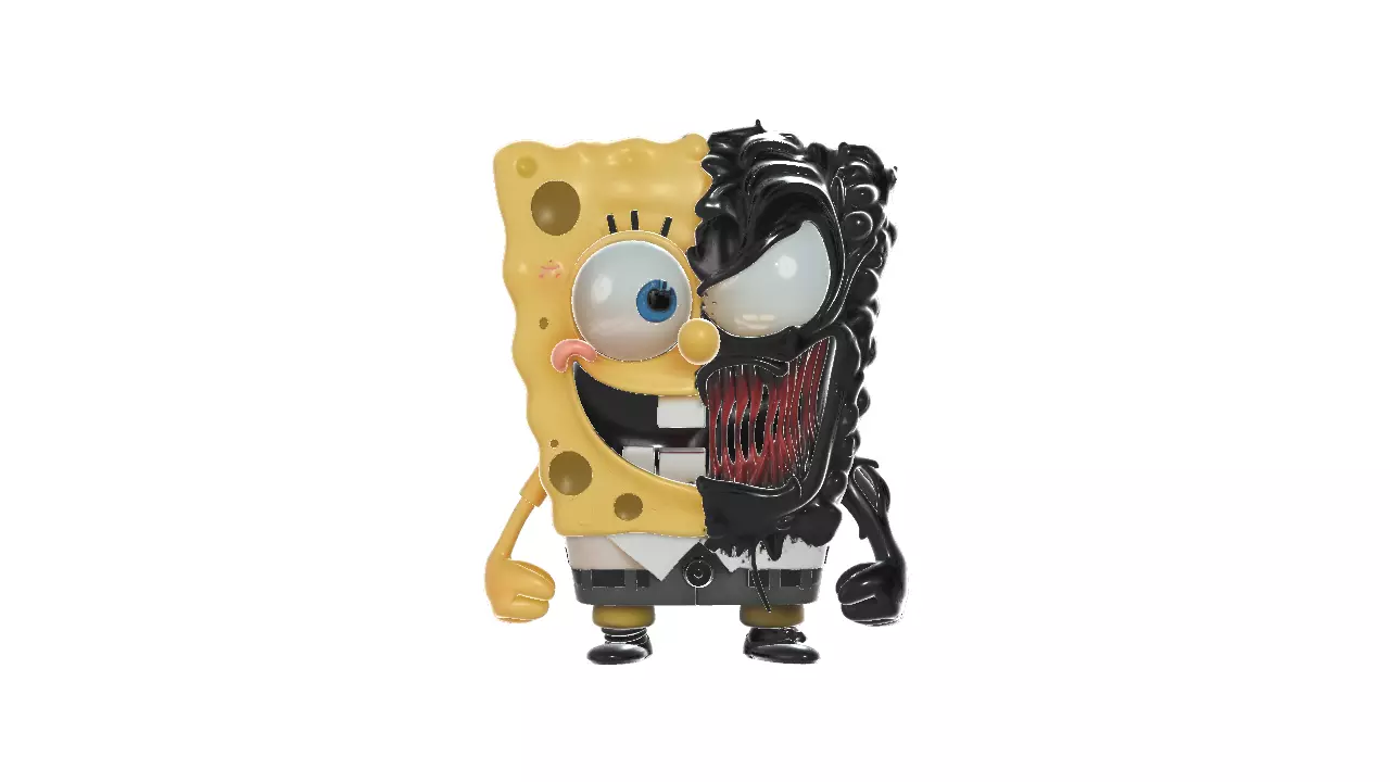 SpongeBob x Venom Hybrid Figure Fun Dark Mashup 3D print model_0