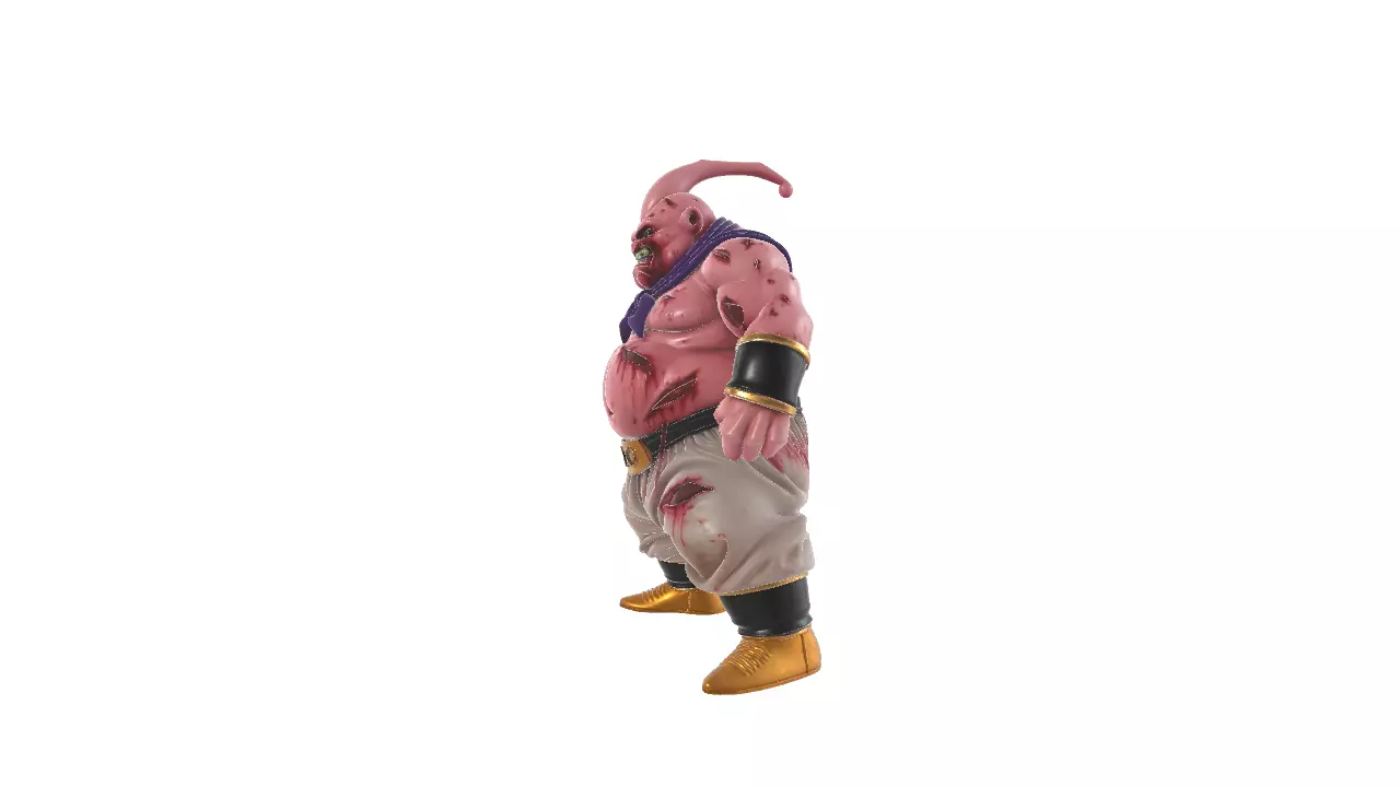  Majin Buu Battle-Damaged Figurine Dragon Ball 3D print model_1