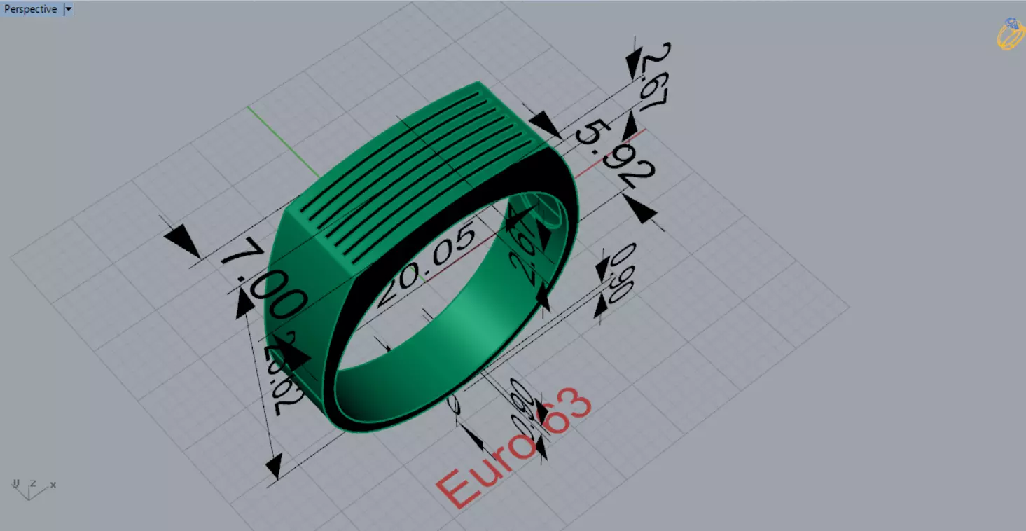 Man Gold stl Ring with Lines Design Model mr0244 3D print model_9