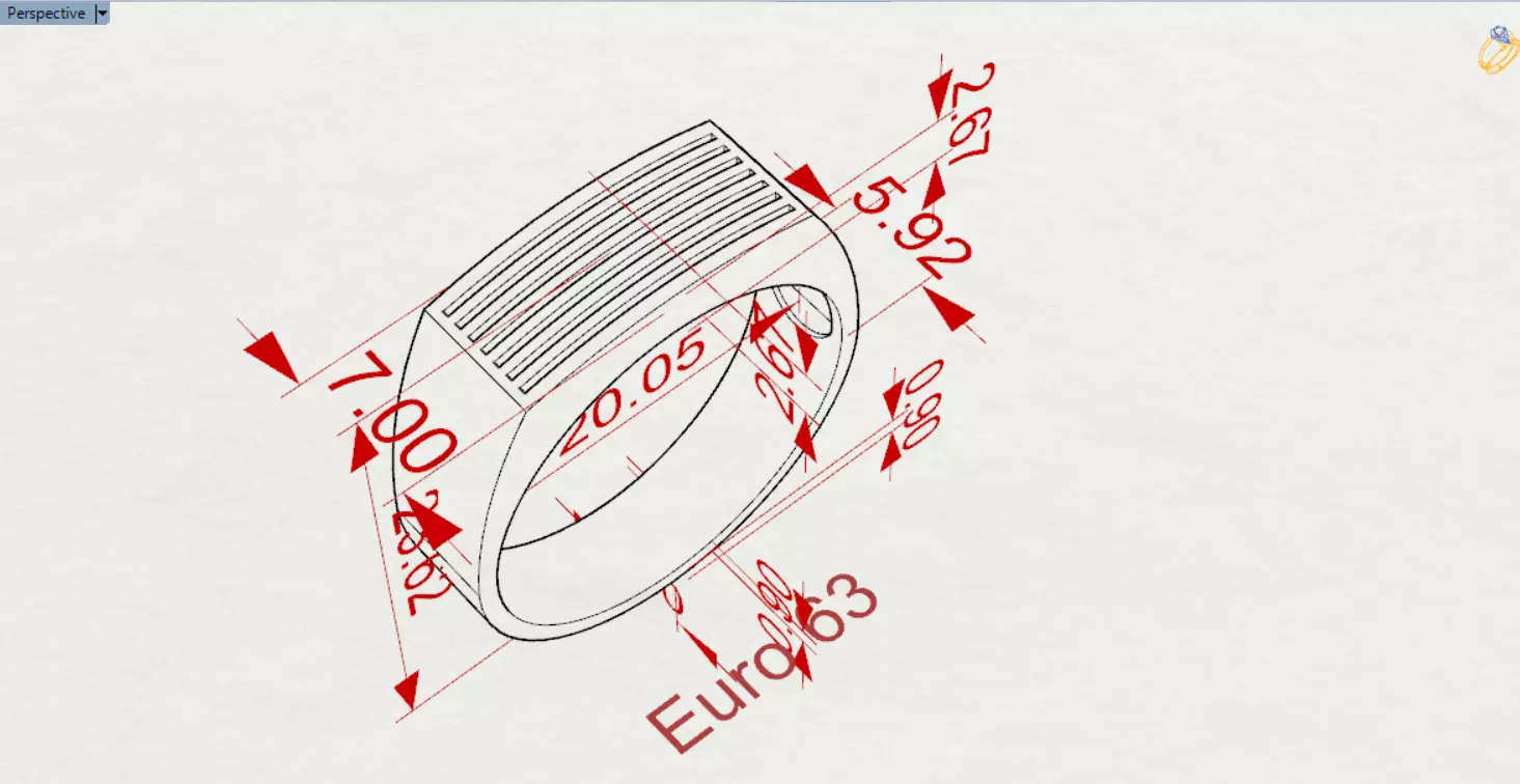 Man Gold stl Ring with Lines Design Model mr0244 3D print model_22