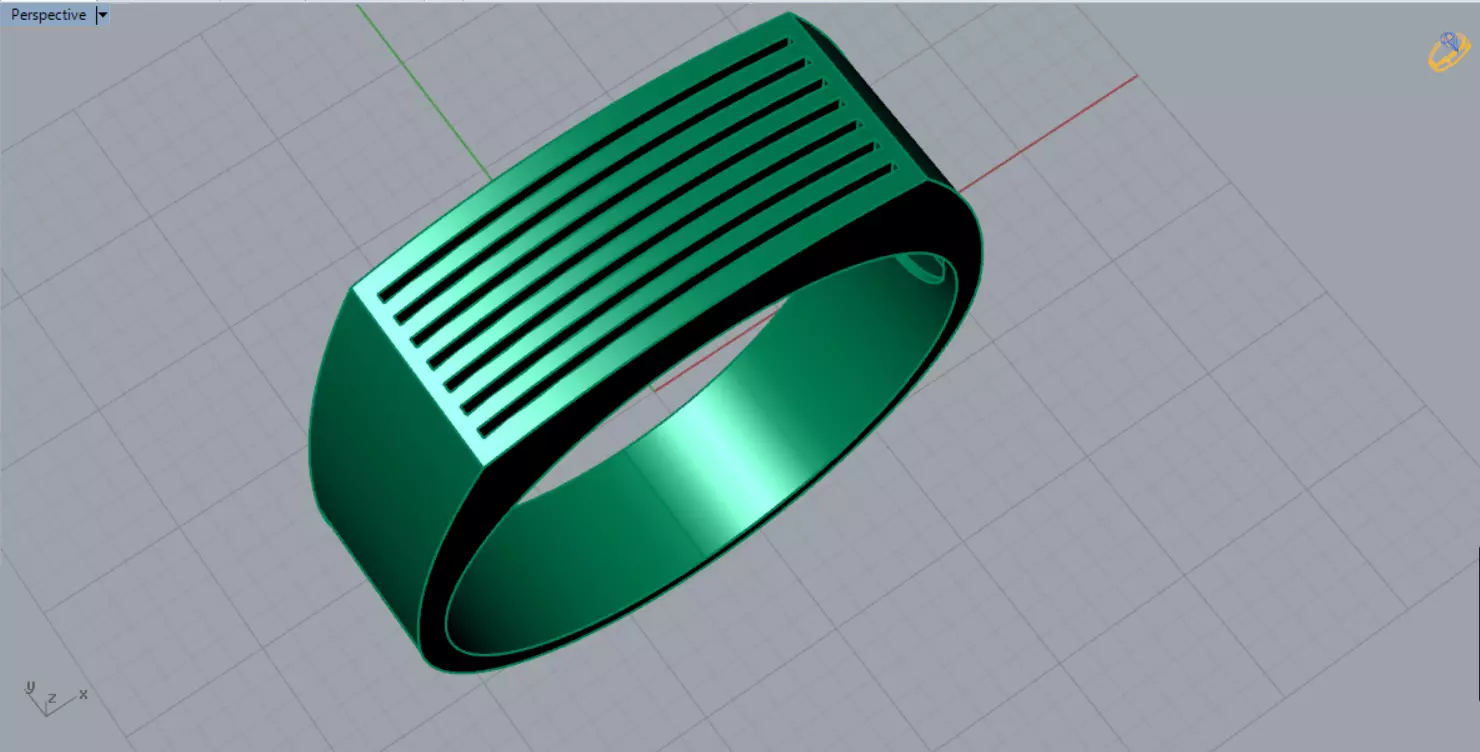 Man Gold stl Ring with Lines Design Model mr0244 3D print model_5