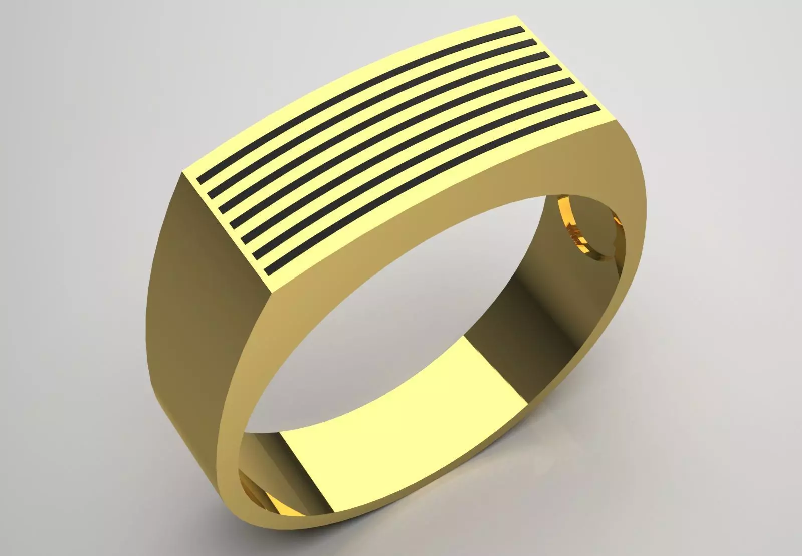 Man Gold stl Ring with Lines Design Model mr0244 3D print model_0